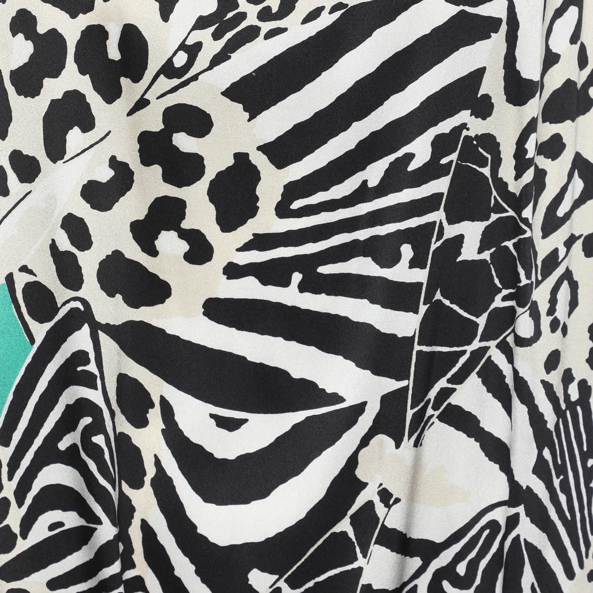 SILK Multicolor Printed Silk Knit Tank Top