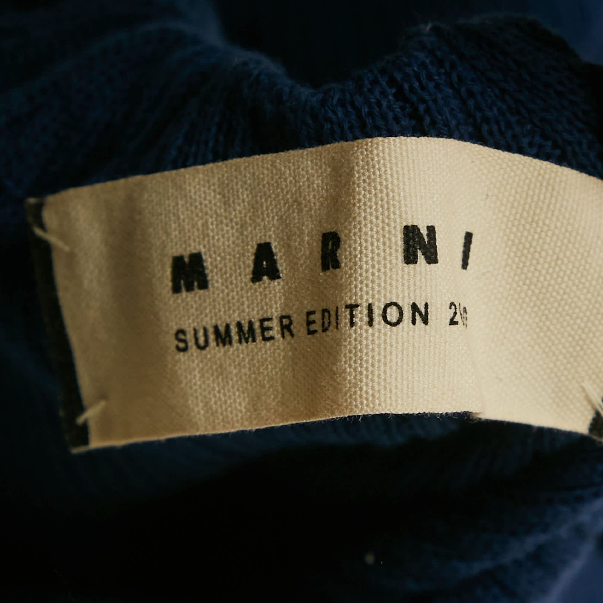 Blue Rib Knit Tie - Up Detail Tank Top