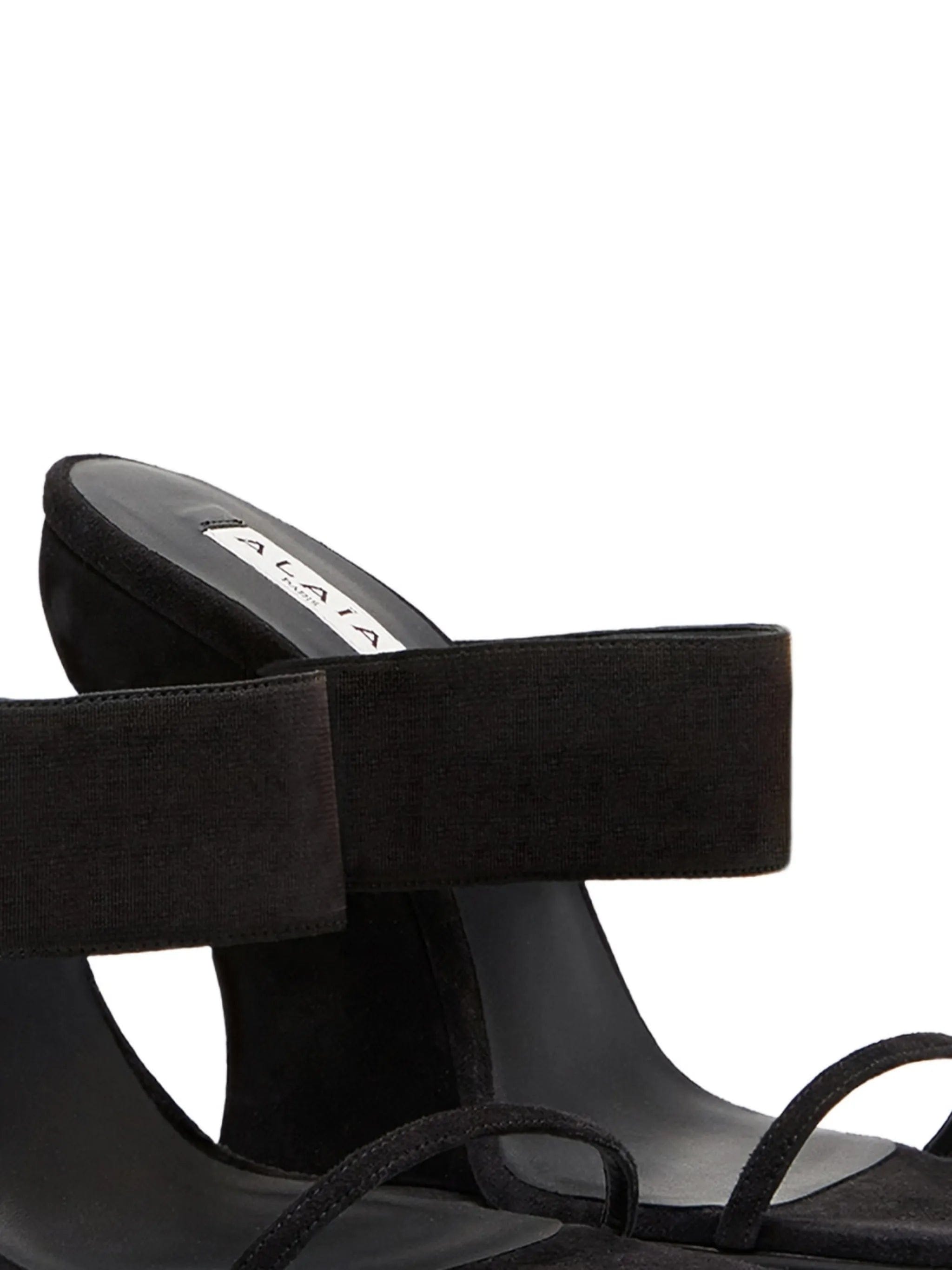 Alaïa square - toe curved wedge mules