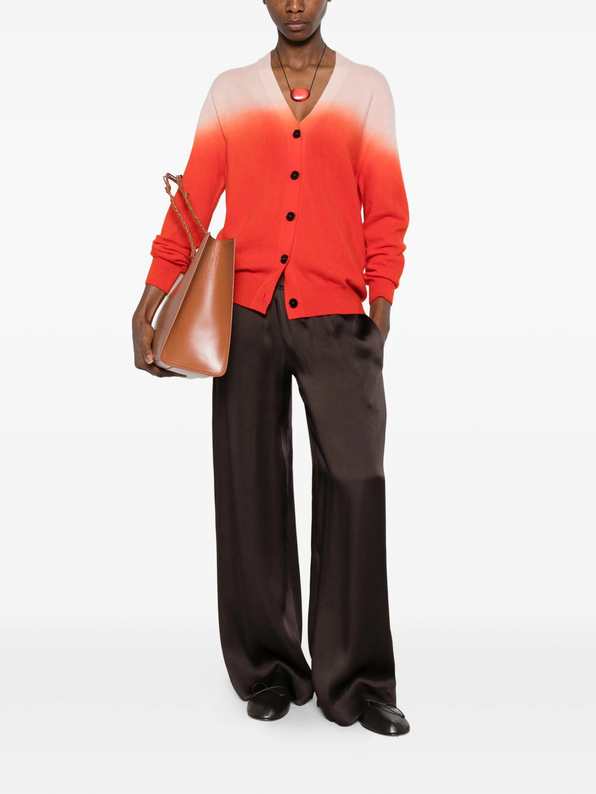 Jil Sander V - neck gradient buttoned cardigan