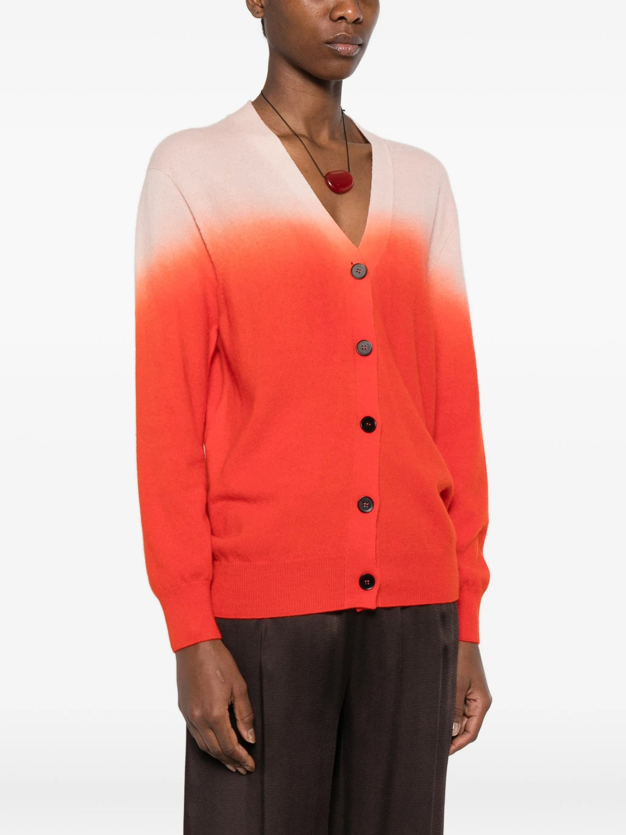 Jil Sander V - neck gradient buttoned cardigan