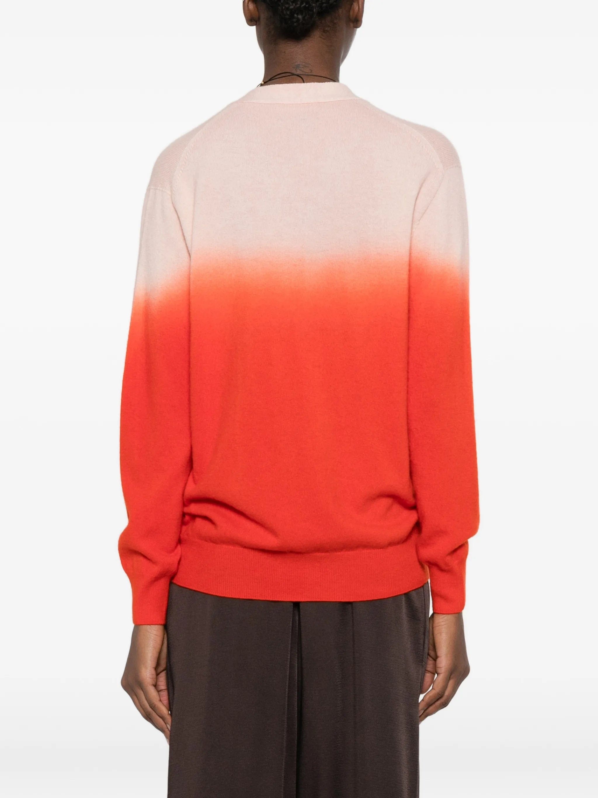 Jil Sander V - neck gradient buttoned cardigan