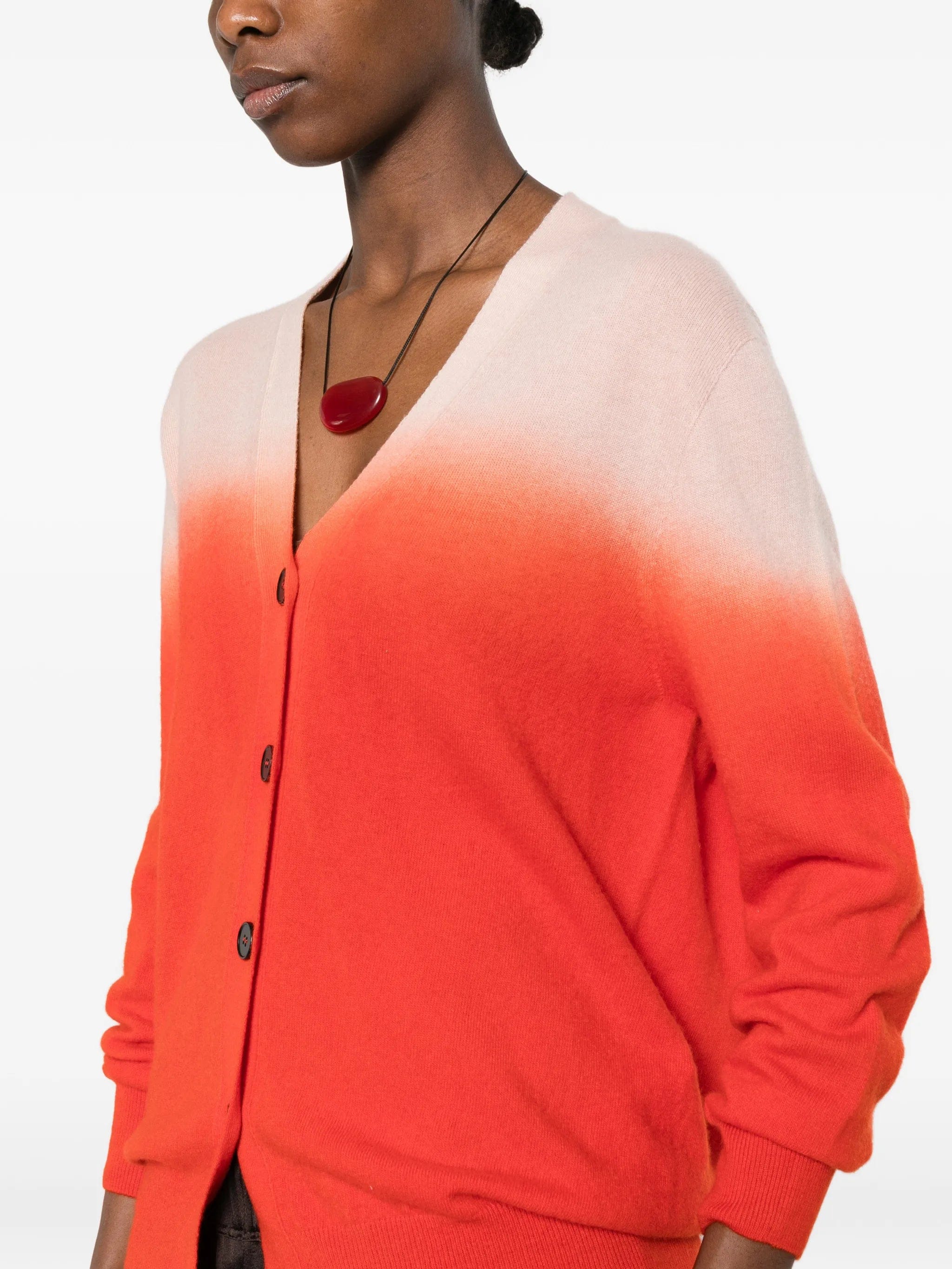 Jil Sander V - neck gradient buttoned cardigan