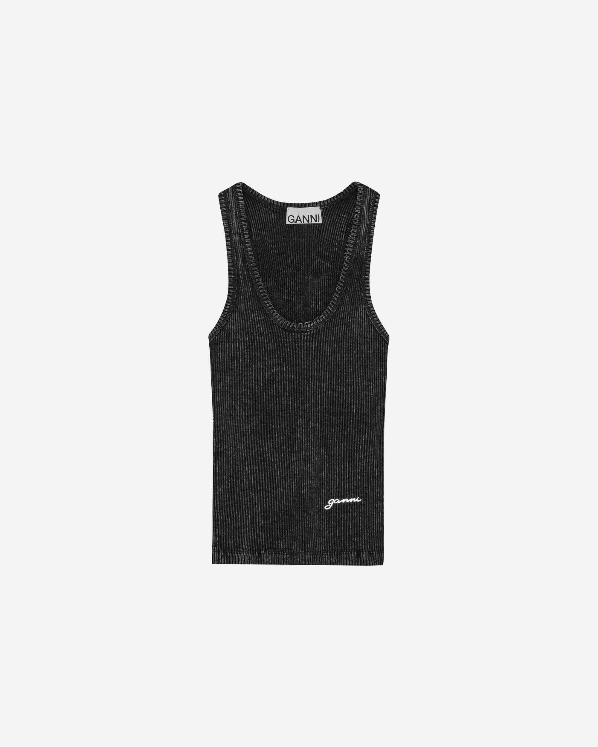 GANNI A/S Heavy Rib Jersey Tank Top