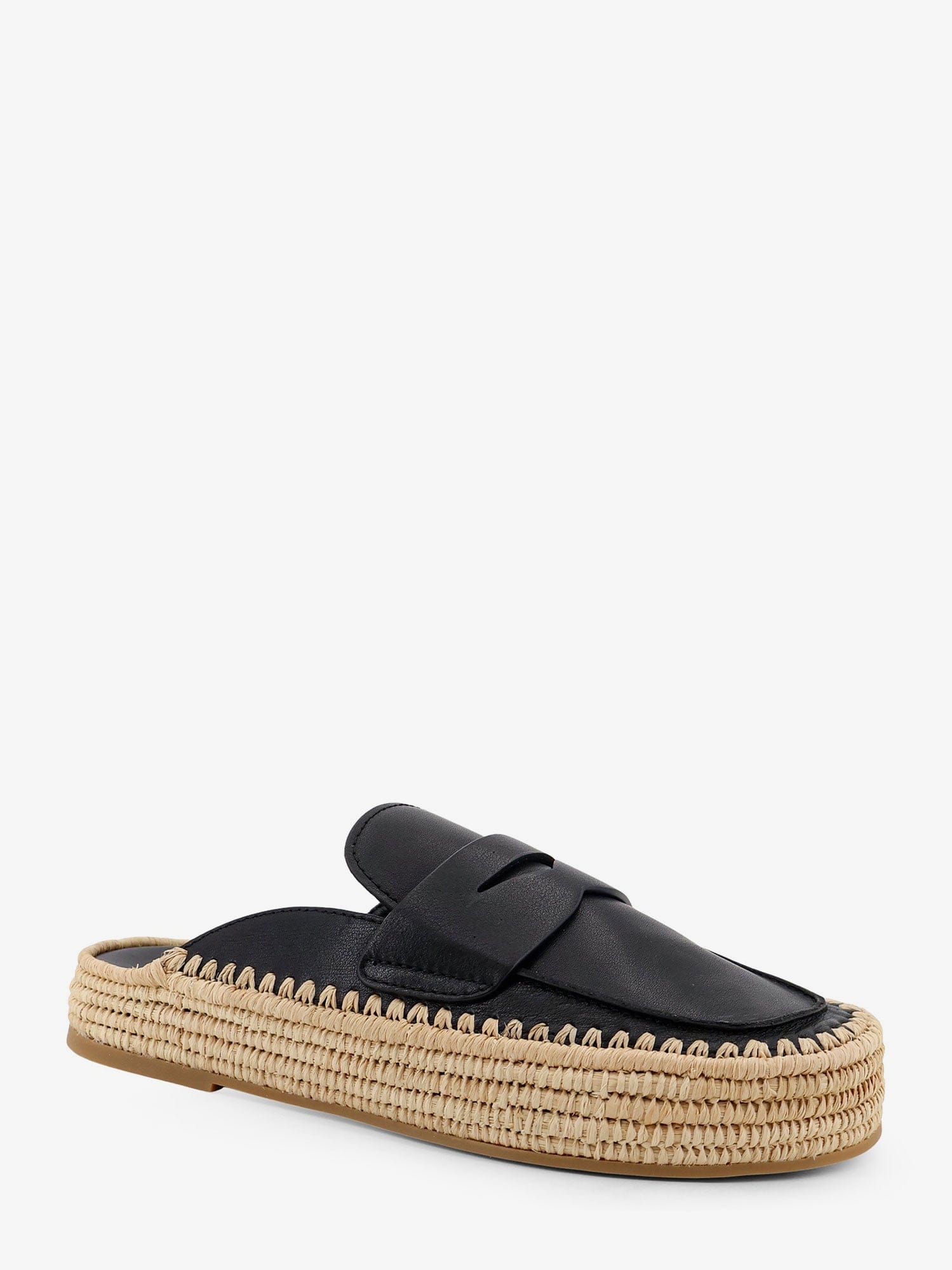 Paloma Barcelo' Belinda leather and raffia sandals