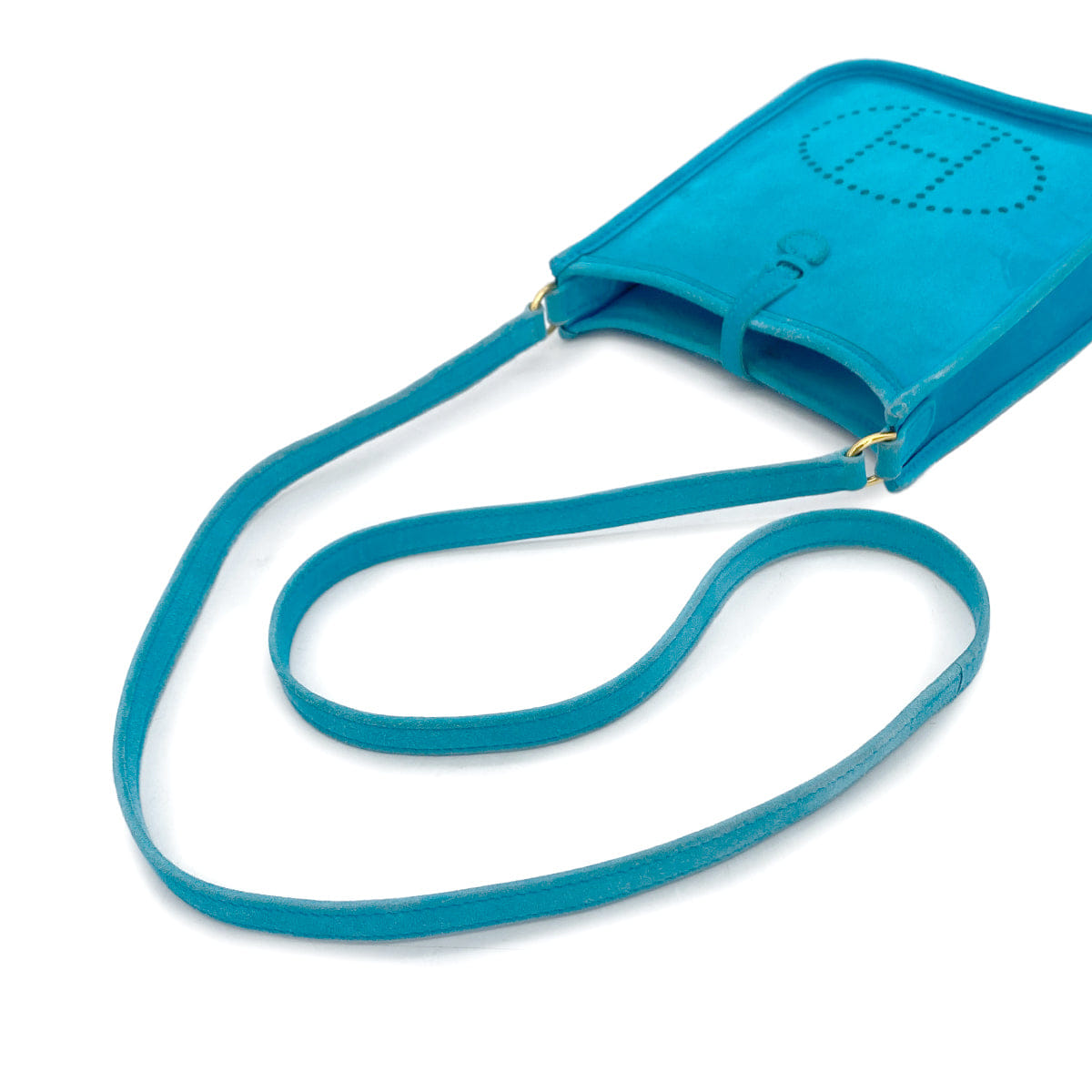 Luxury Promise Japan HERMES EVELYNE TPM TURQUOISE DOBRIS SHOULDER BAG 2005 SQUARE I 90327383