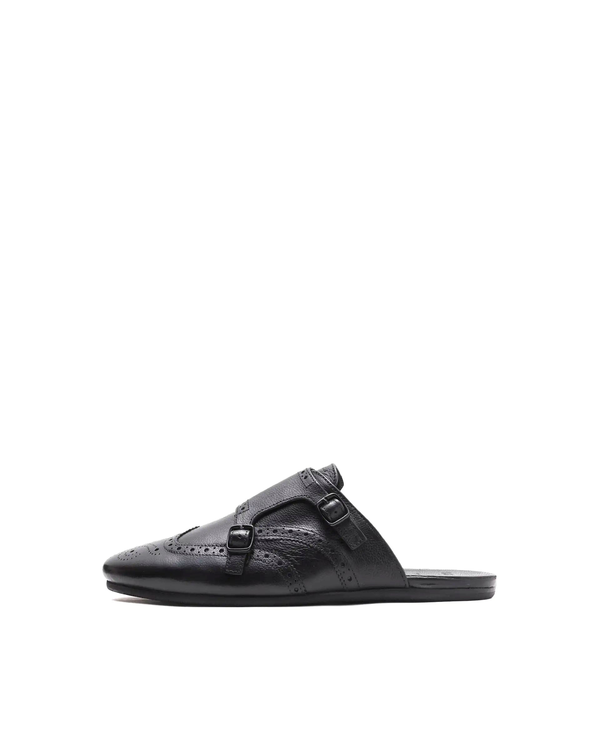 RAREZ Rare Rabbit Men's Dmonk Black Leather Mule