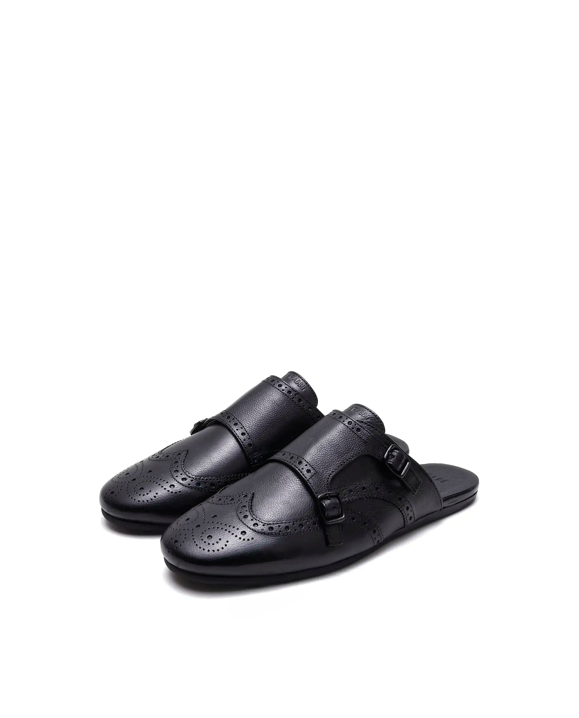 RAREZ Rare Rabbit Men's Dmonk Black Leather Mule