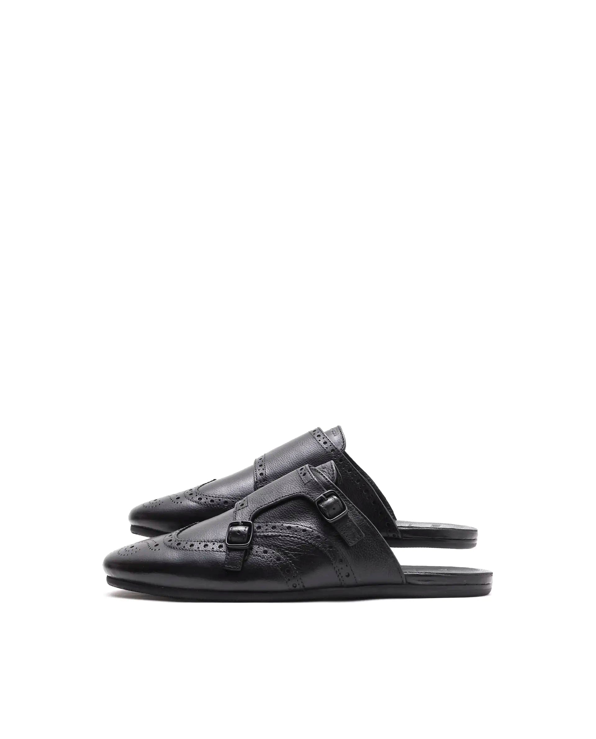 RAREZ Rare Rabbit Men's Dmonk Black Leather Mule