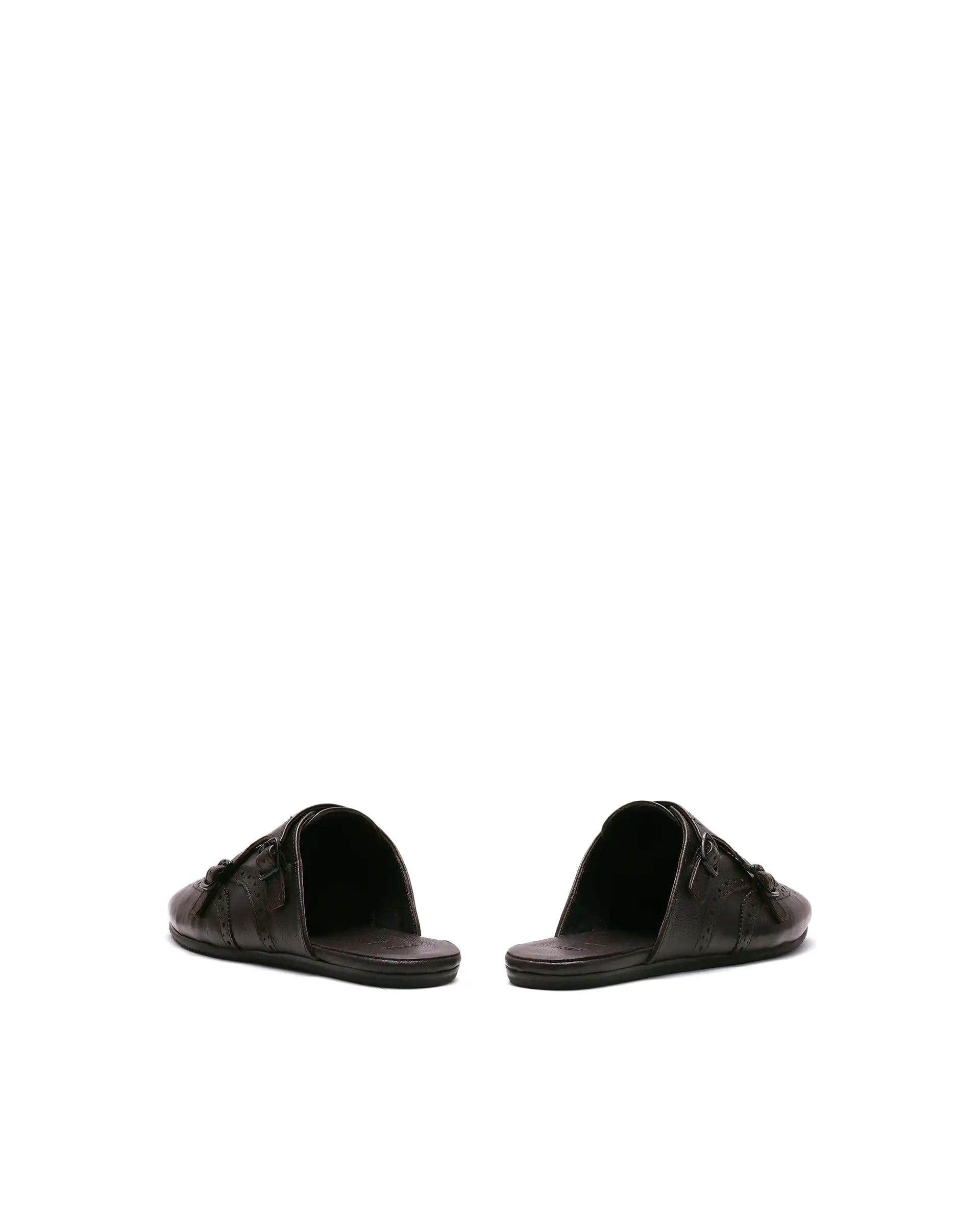 RAREZ Rare Rabbit Men's Dmonk Dark Brown Leather Mule