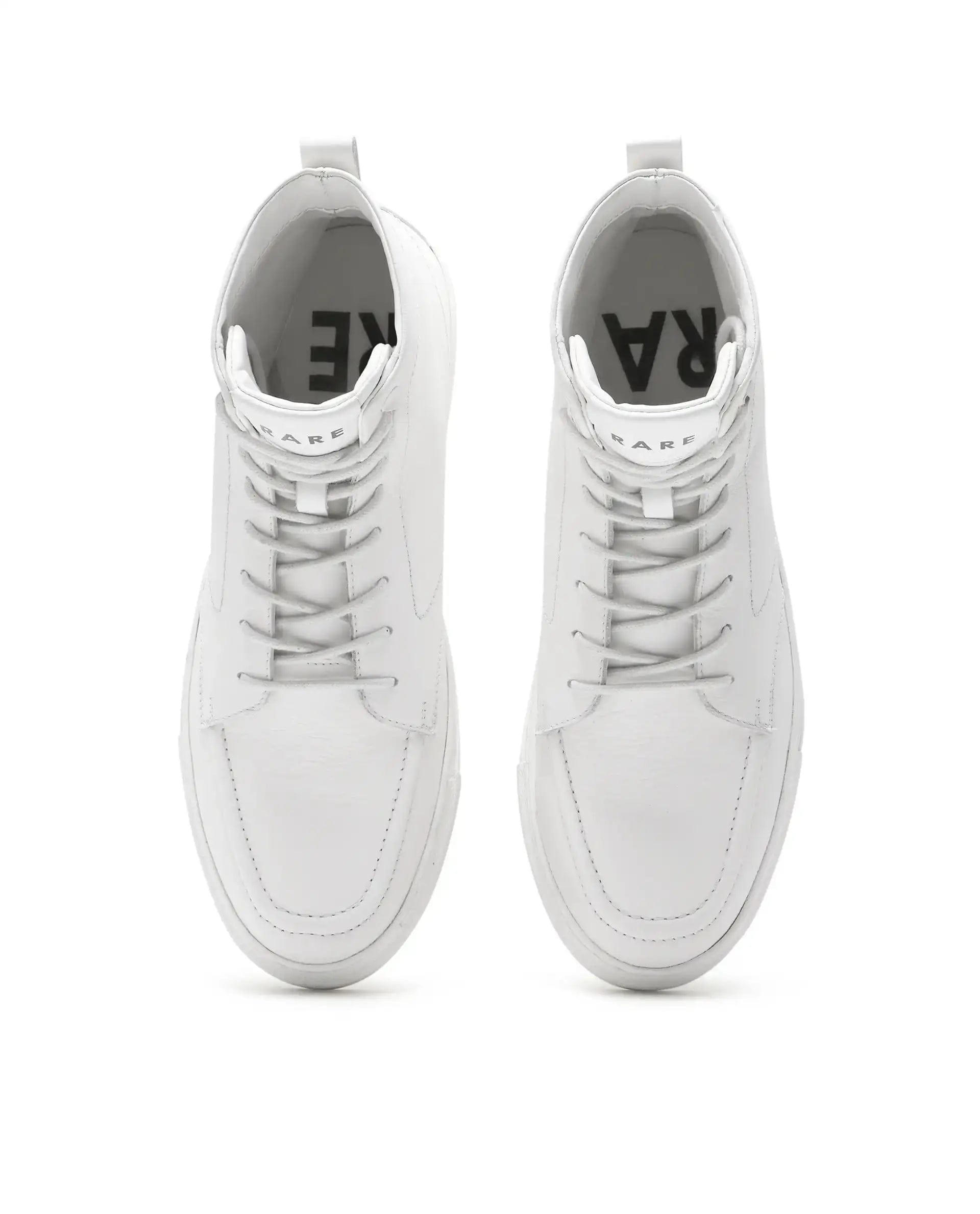 RAREZ Rare Rabbit Men's Taico White Leather Lace - Up Closure Boots