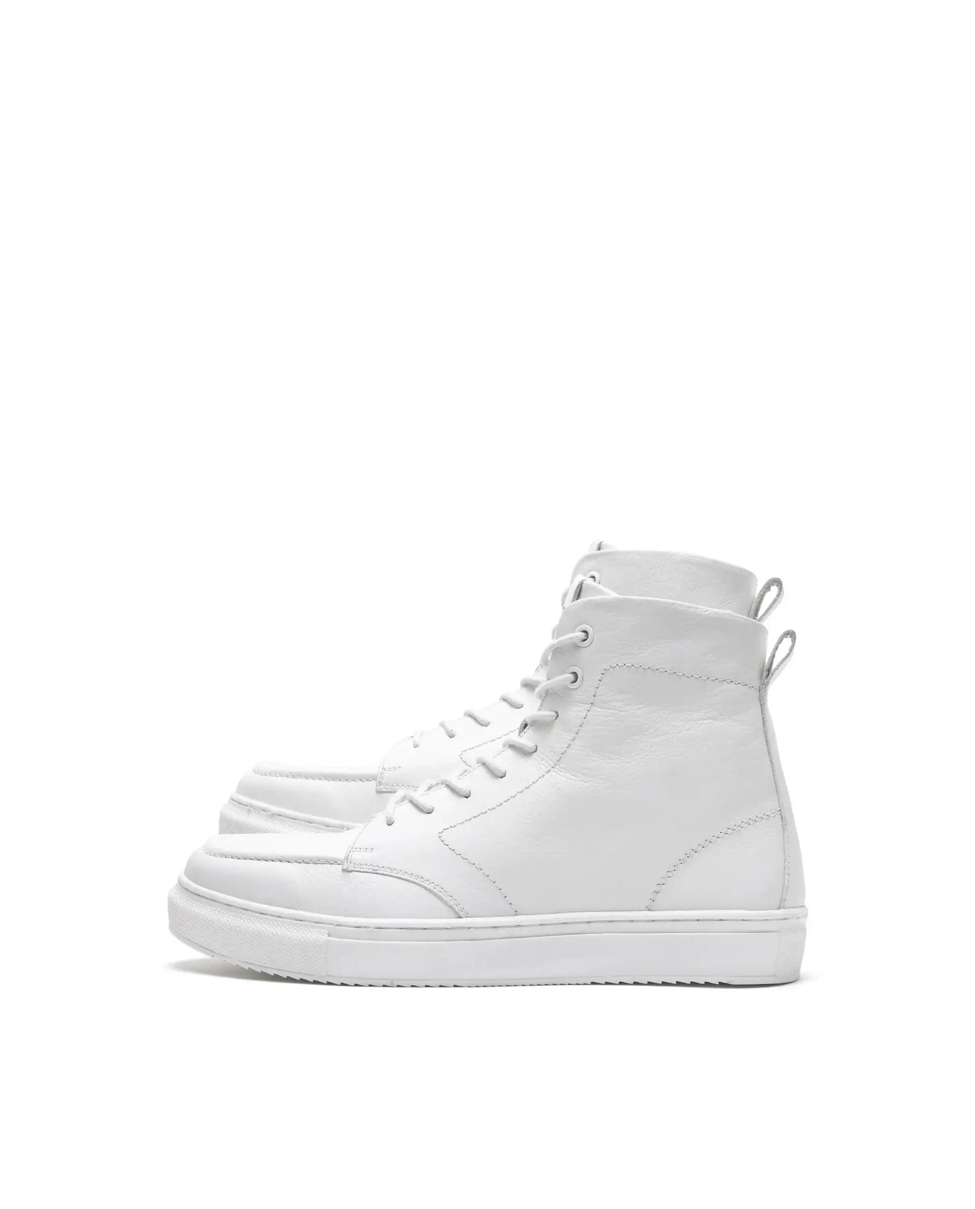 RAREZ Rare Rabbit Men's Taico White Leather Lace - Up Closure Boots