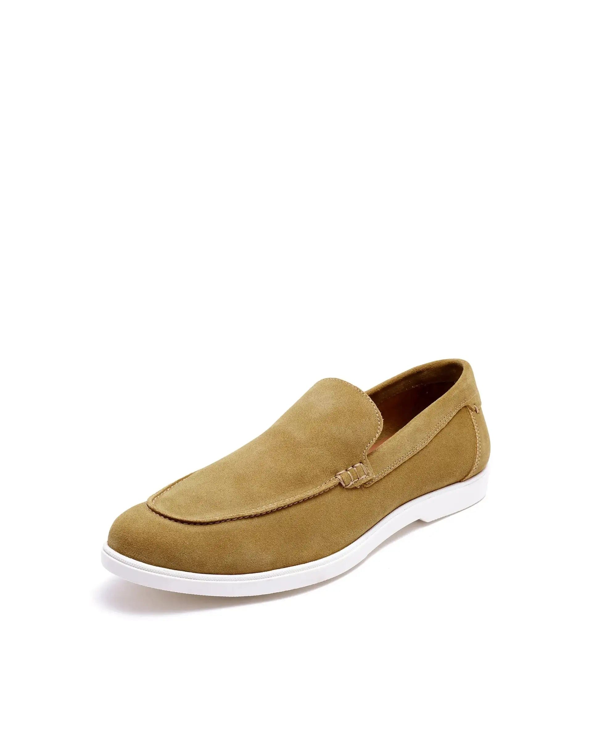 RAREZ Rare Rabbit Men Velour Mustard Suede Leather Slip - On Closure Loafer