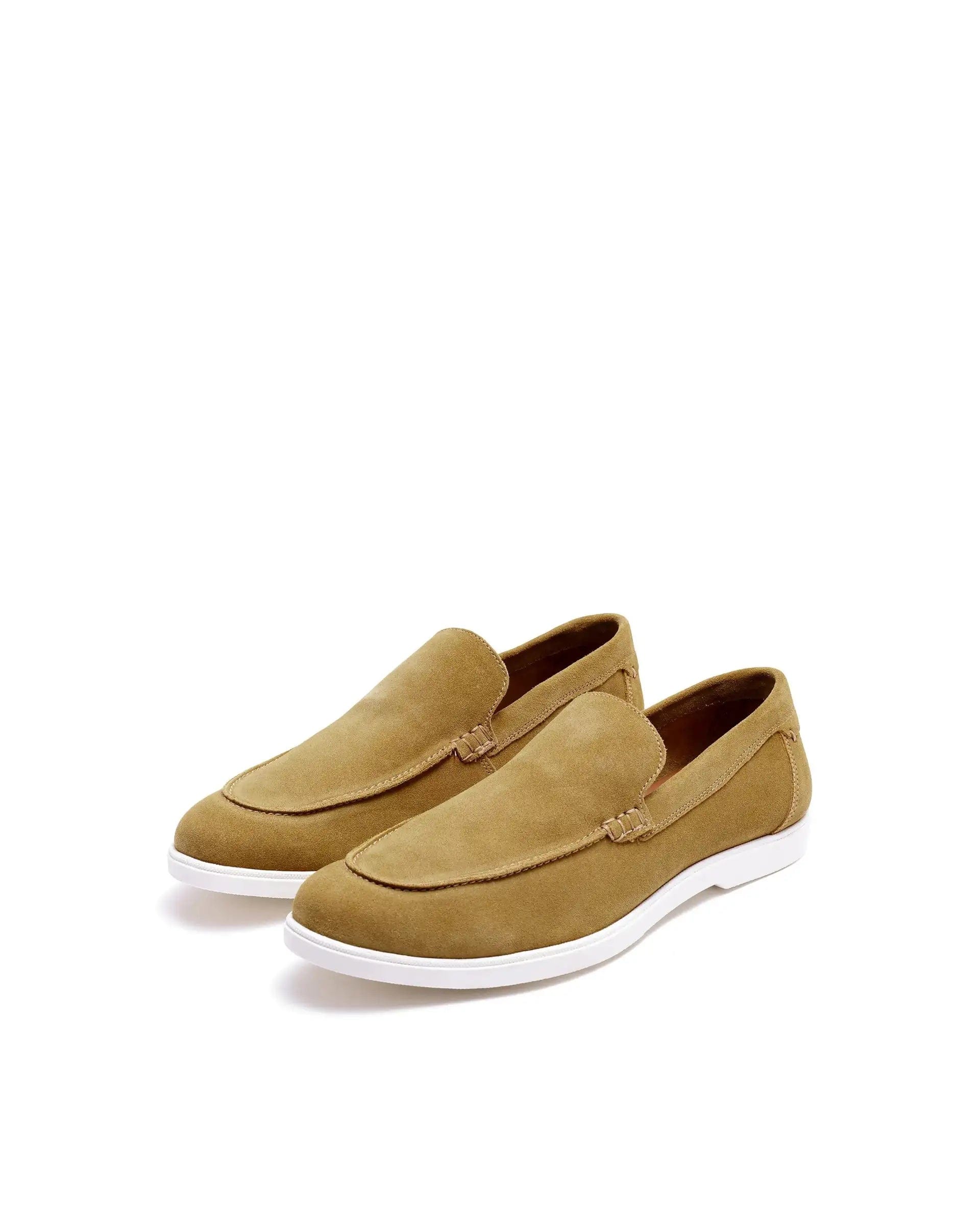 RAREZ Rare Rabbit Men Velour Mustard Suede Leather Slip - On Closure Loafer