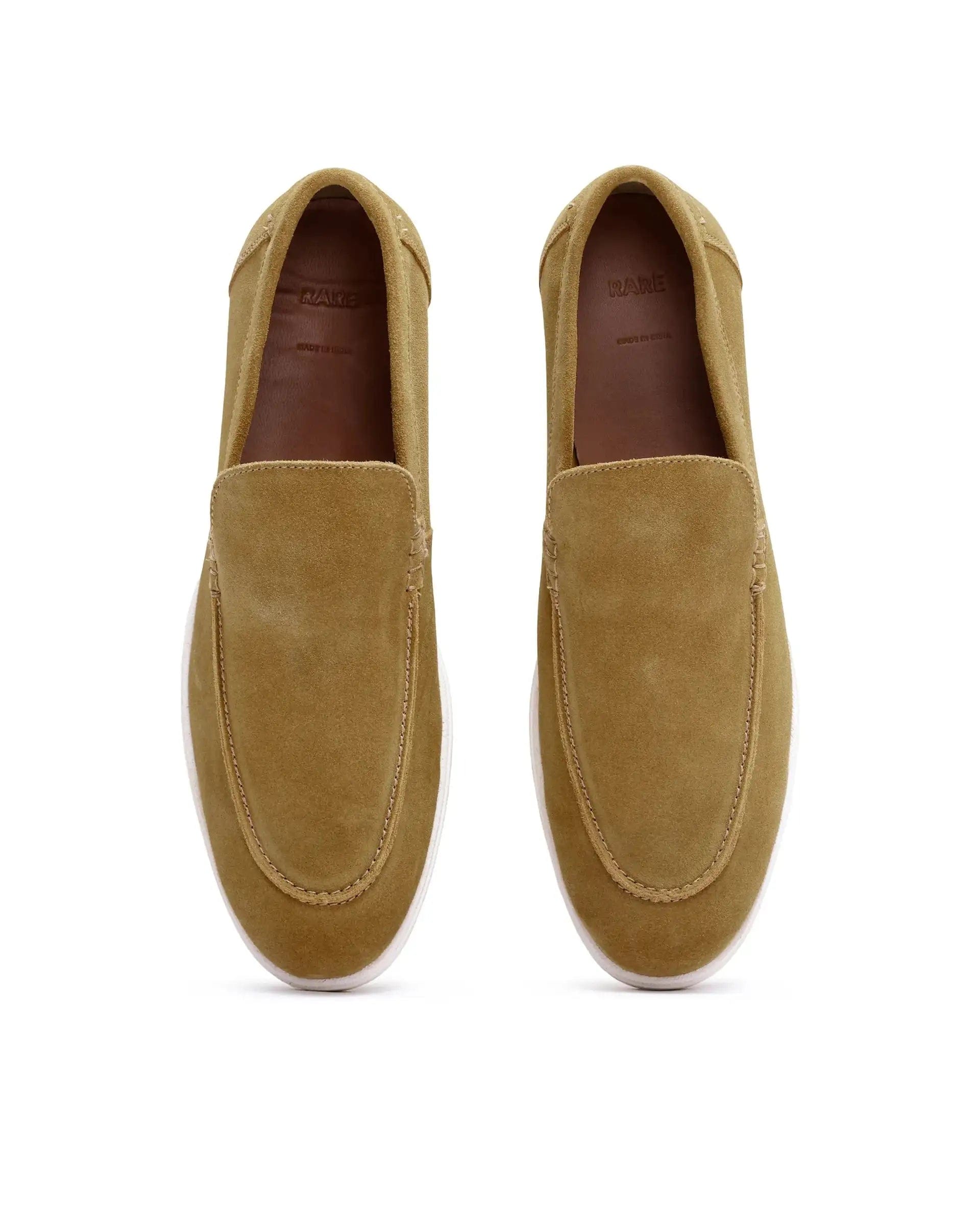 RAREZ Rare Rabbit Men Velour Mustard Suede Leather Slip - On Closure Loafer