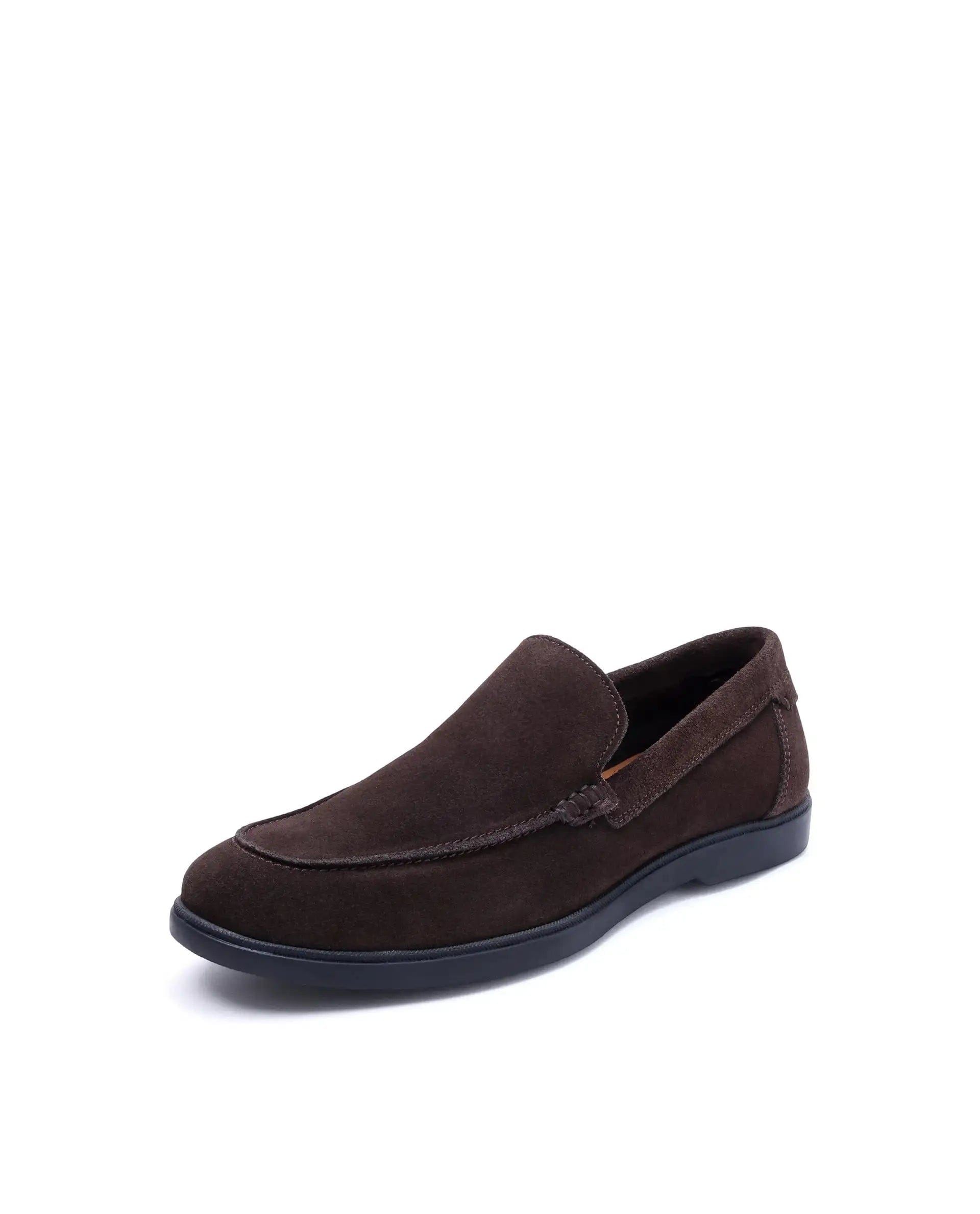 RAREZ Rare Rabbit Men Velour Coffee Suede Leather Slip - On Closure Loafer