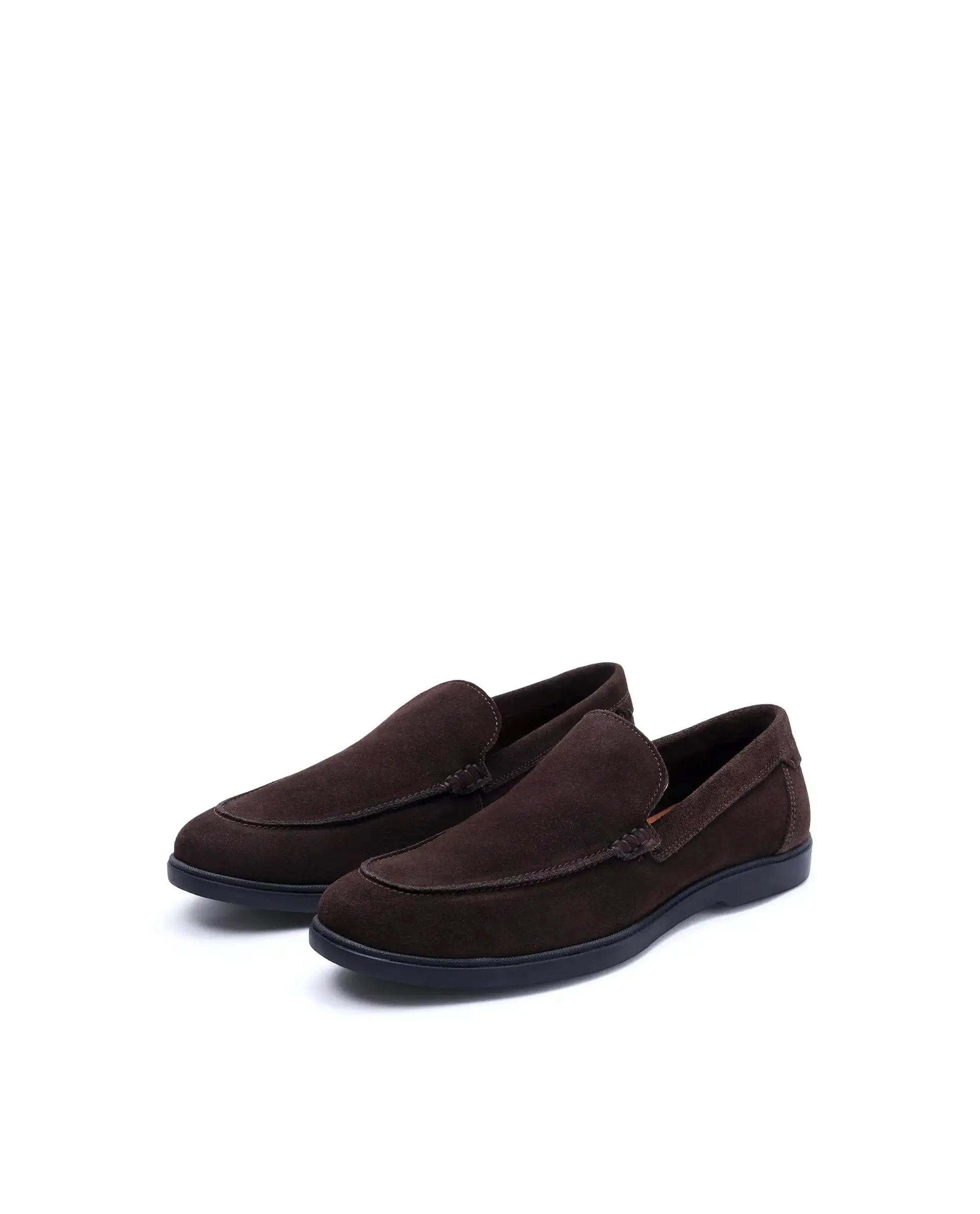 RAREZ Rare Rabbit Men Velour Coffee Suede Leather Slip - On Closure Loafer