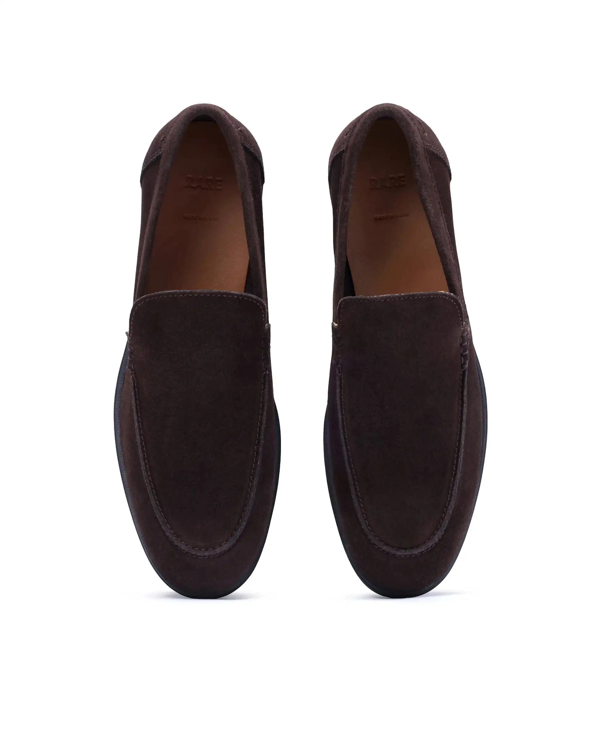 RAREZ Rare Rabbit Men Velour Coffee Suede Leather Slip - On Closure Loafer