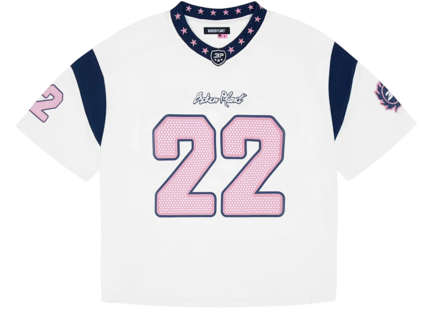 Broken Planet Market All Star Jersey White/Blue/Pink