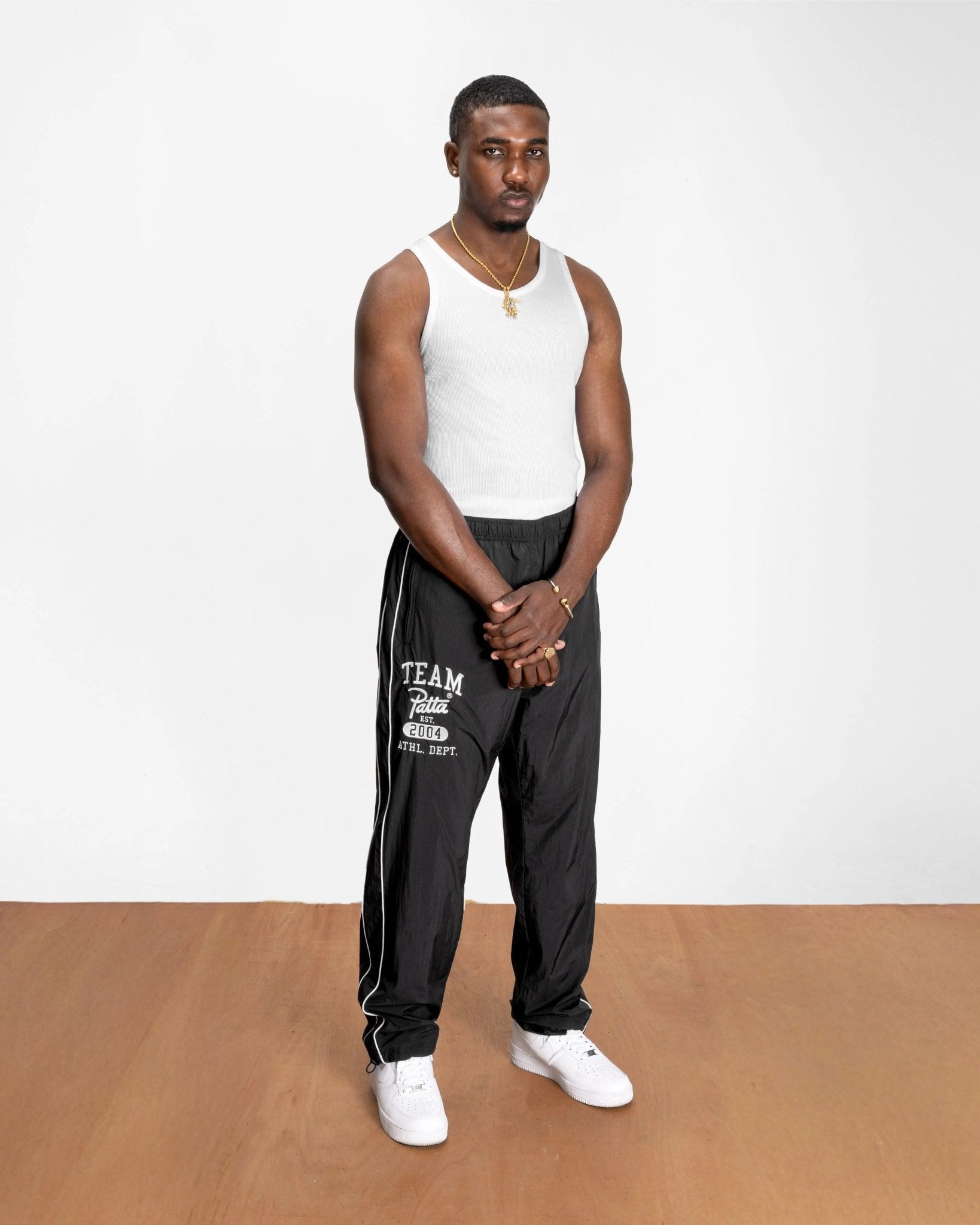 Patta Athletic Nylon Track Pants (Black)