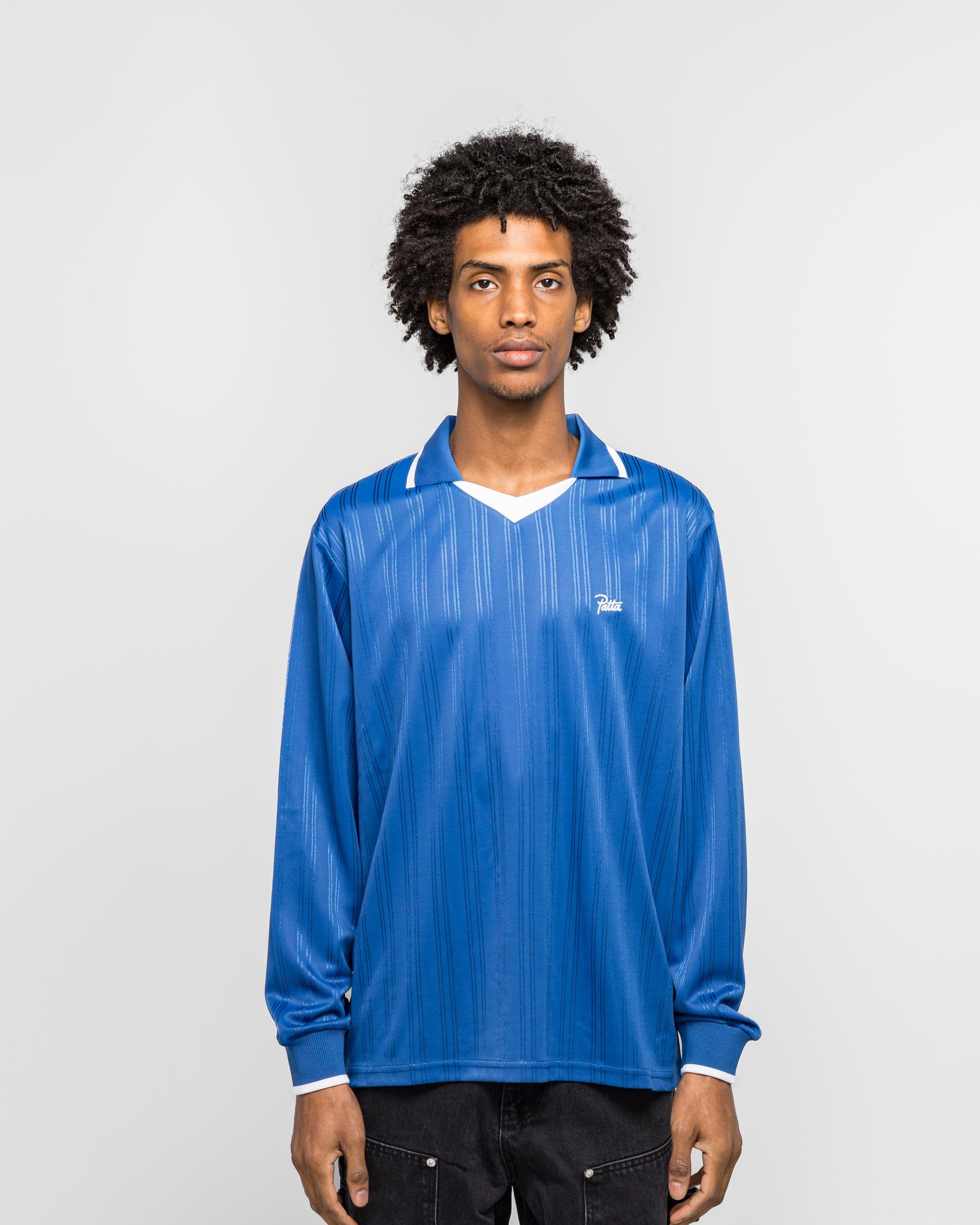 Patta Jacquard Striped Long Sleeve - Monaco Blue