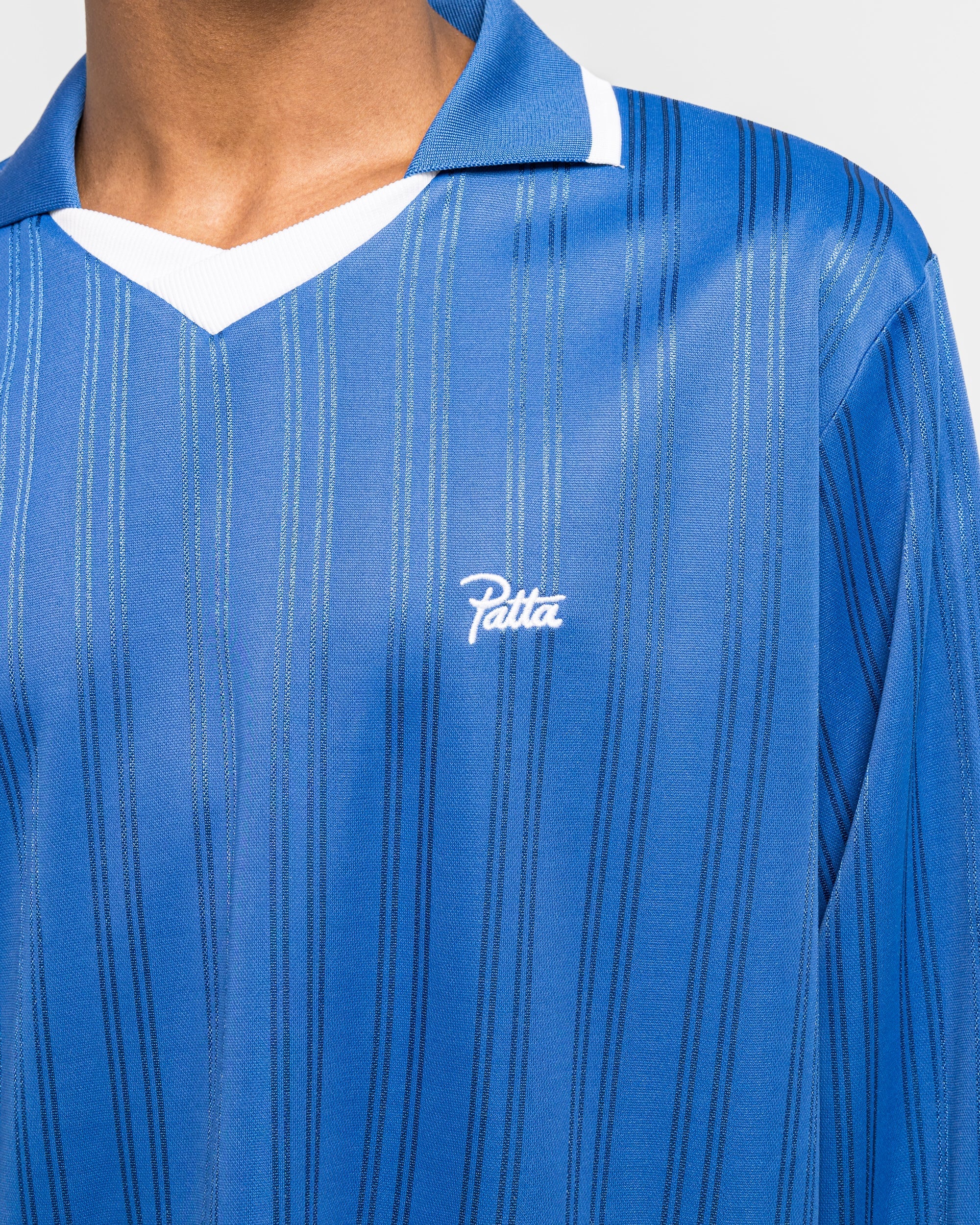 Patta Jacquard Striped Long Sleeve - Monaco Blue