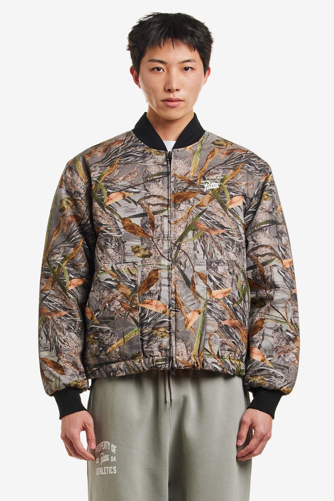 PATTA NATURE PRINT REVERSIBLE CANVAS BOMBER JACKET