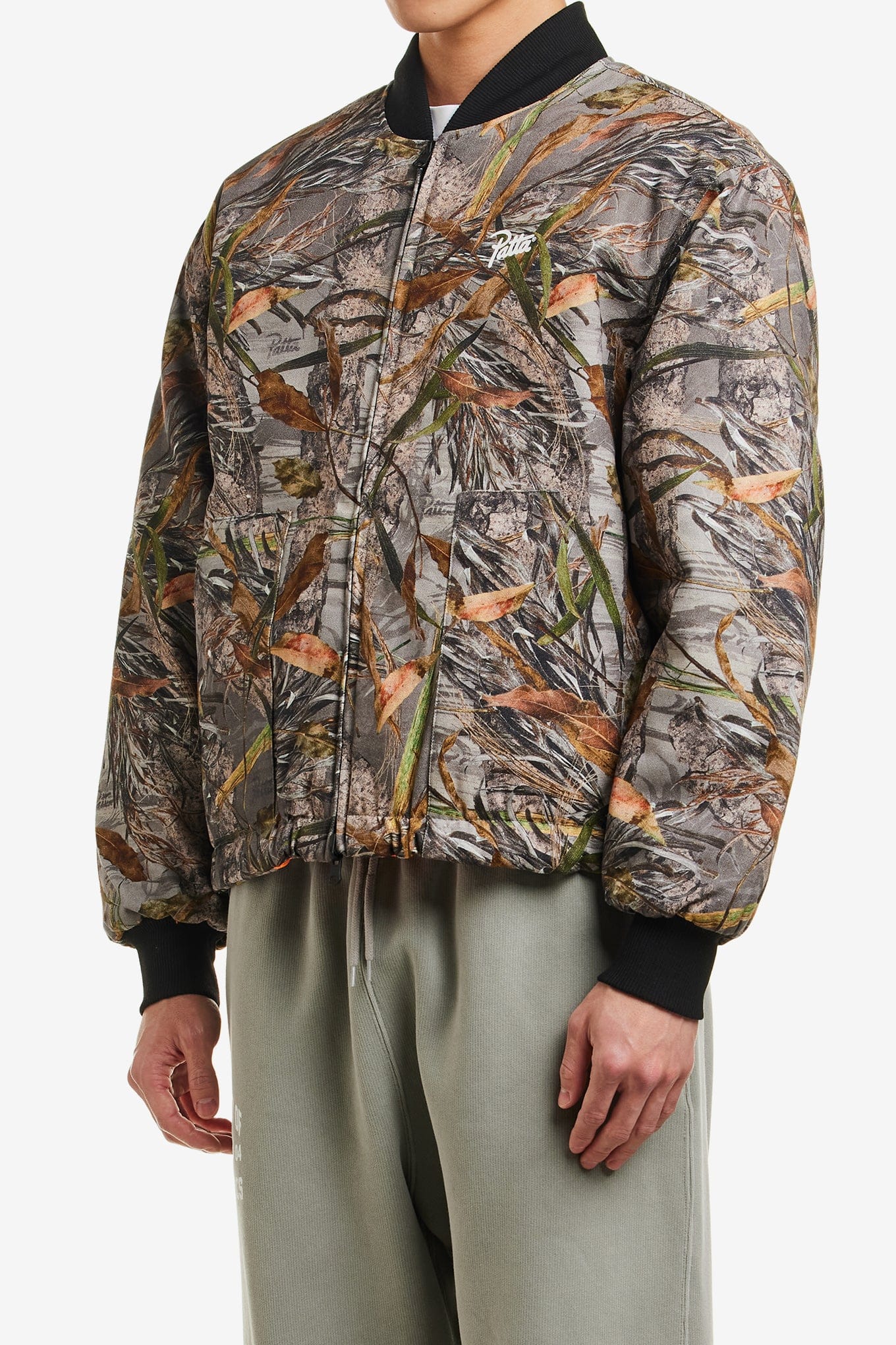 PATTA NATURE PRINT REVERSIBLE CANVAS BOMBER JACKET
