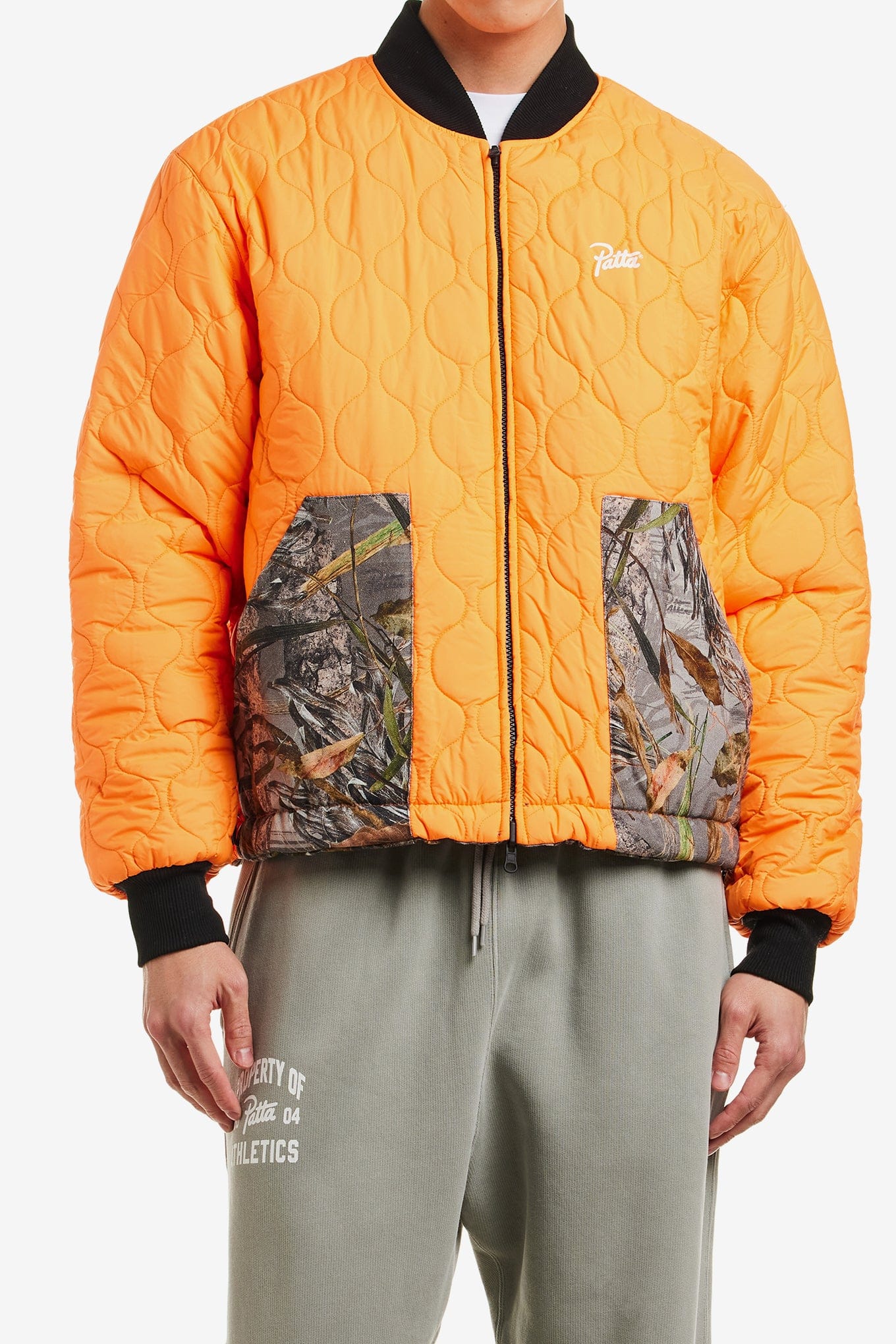 PATTA NATURE PRINT REVERSIBLE CANVAS BOMBER JACKET