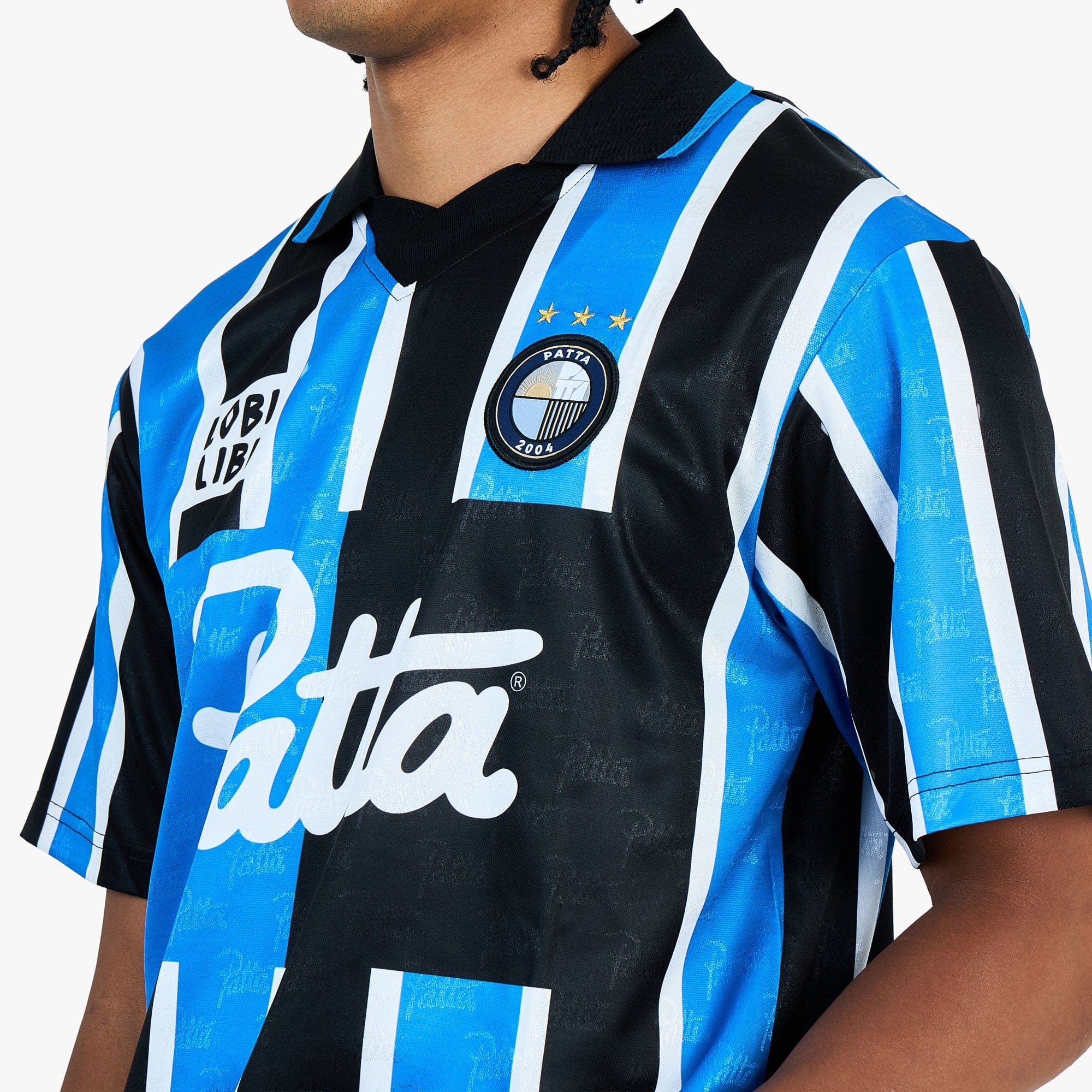 Patta Stripe Football Jersey / French Blue