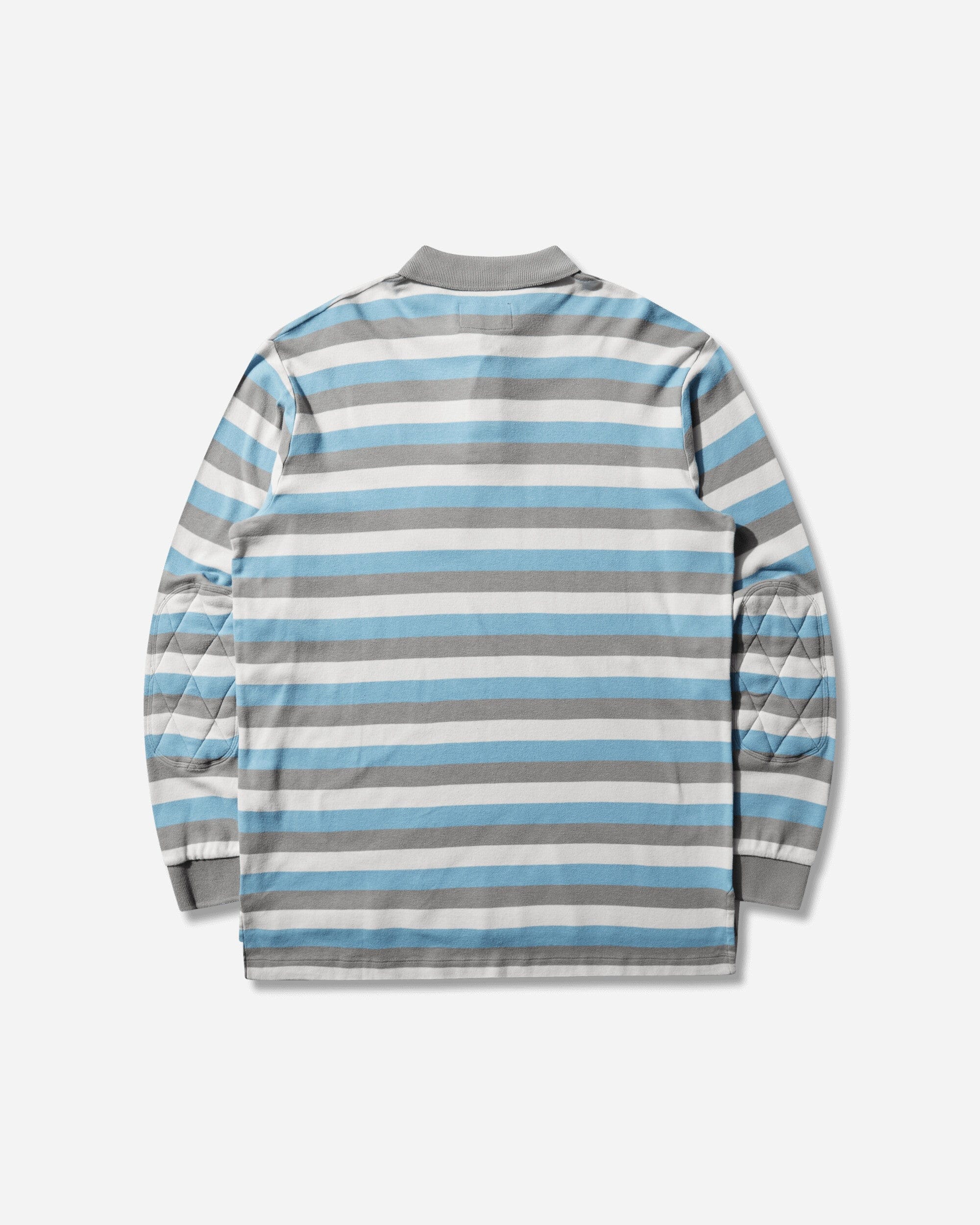 ERL Men's Striped Long Sleeve Polo Blue