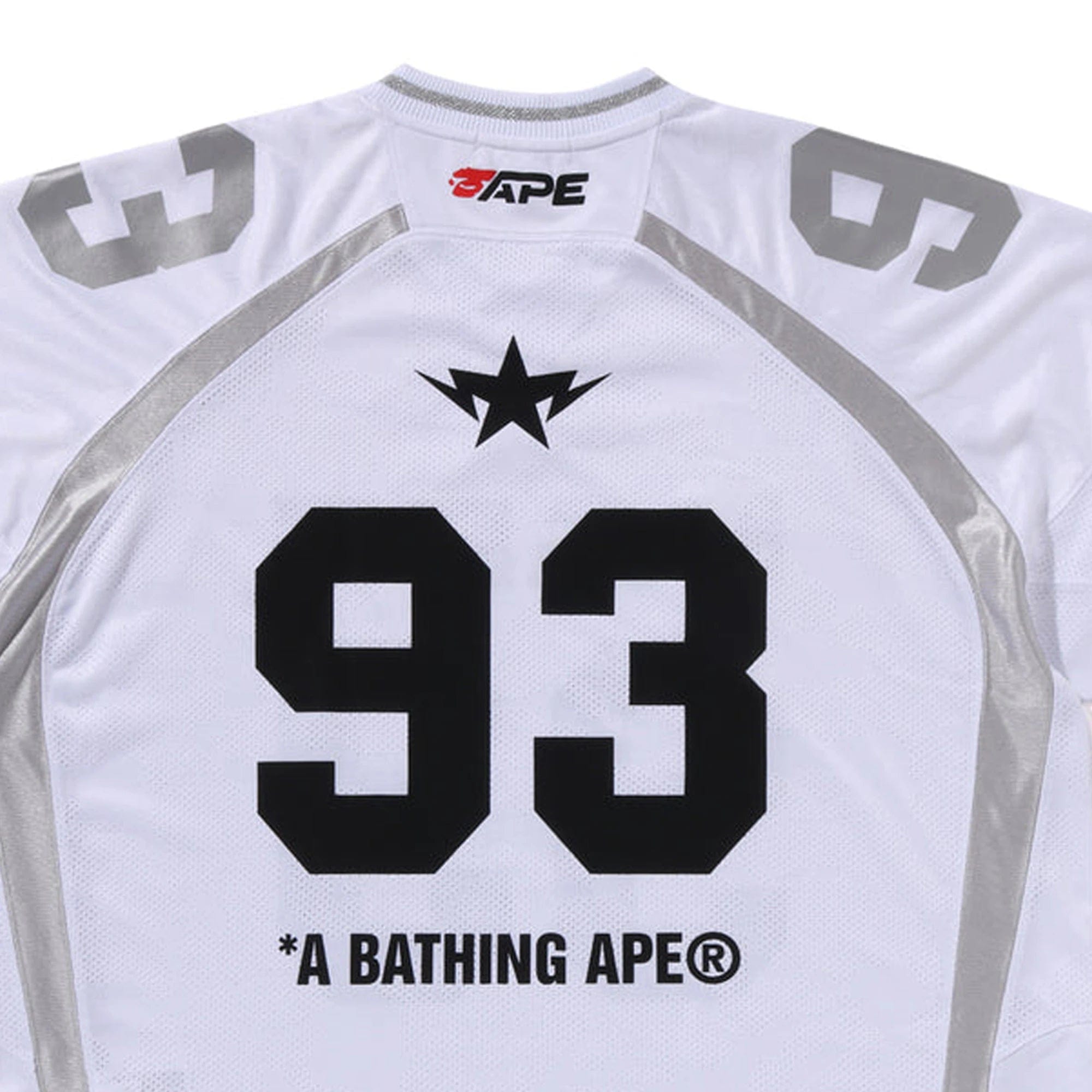 A Bathing Ape BAPE Line Camo Jacquard Relaxed Fit Football Jersey White