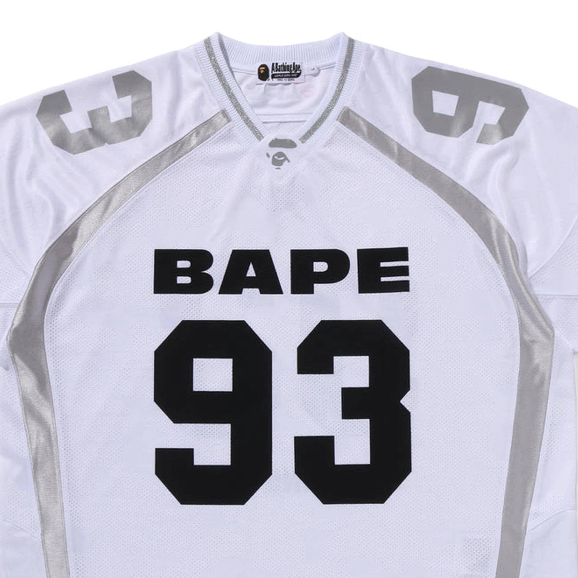 A Bathing Ape BAPE Line Camo Jacquard Relaxed Fit Football Jersey White