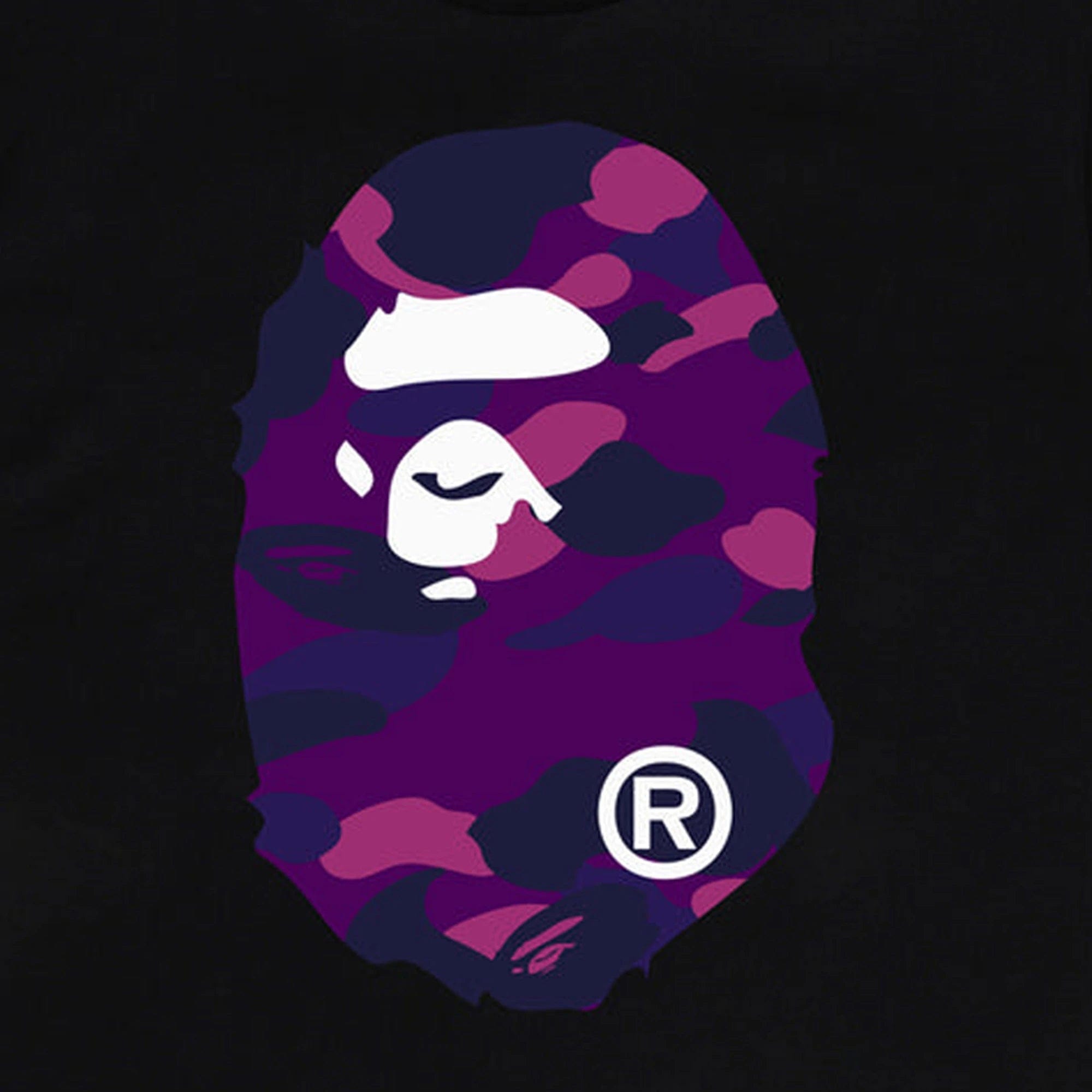 A Bathing Ape BAPE Color Camo Big Ape Head T-Shirt Black / Purple