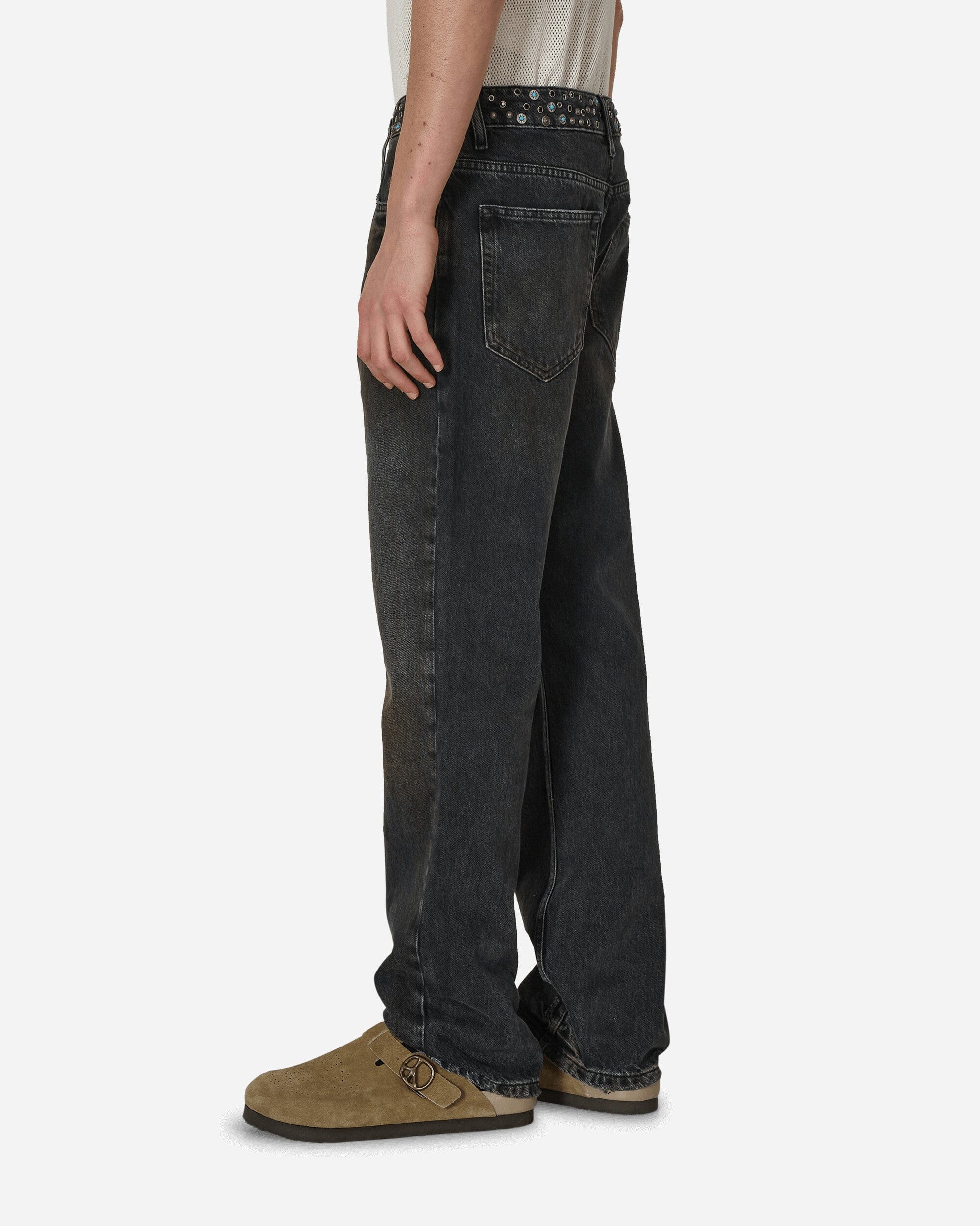 Guess USA Embellished Flare Pants Aged Black Wash