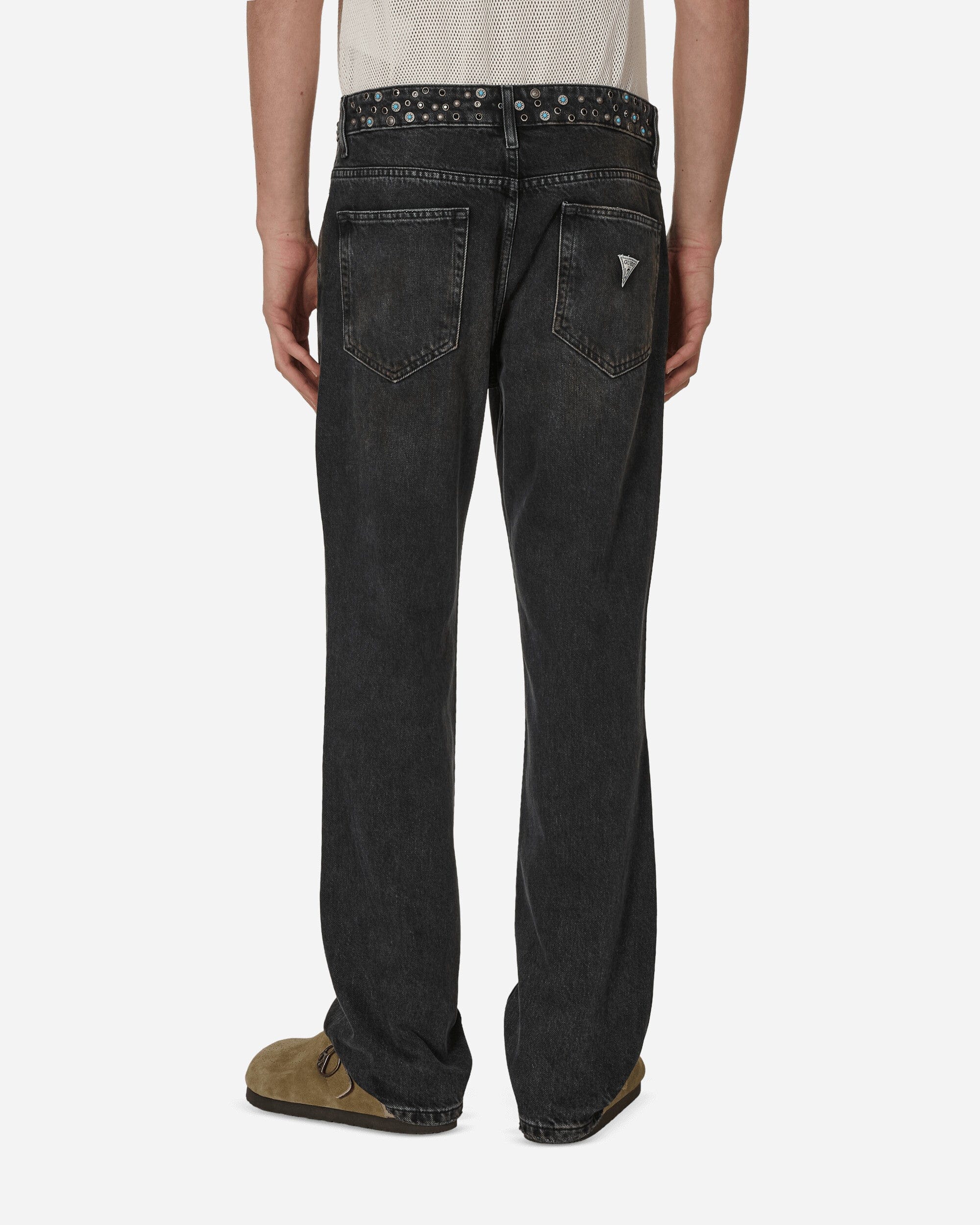 Guess USA Embellished Flare Pants Aged Black Wash