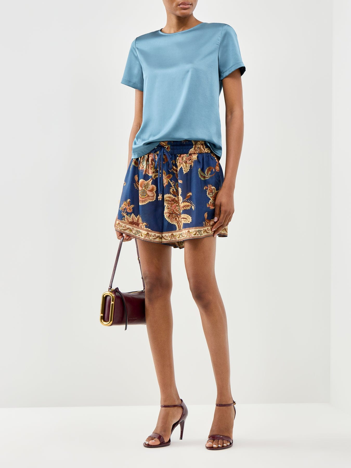 Zimmermann Aster Relaxed Silk Shorts Multi
