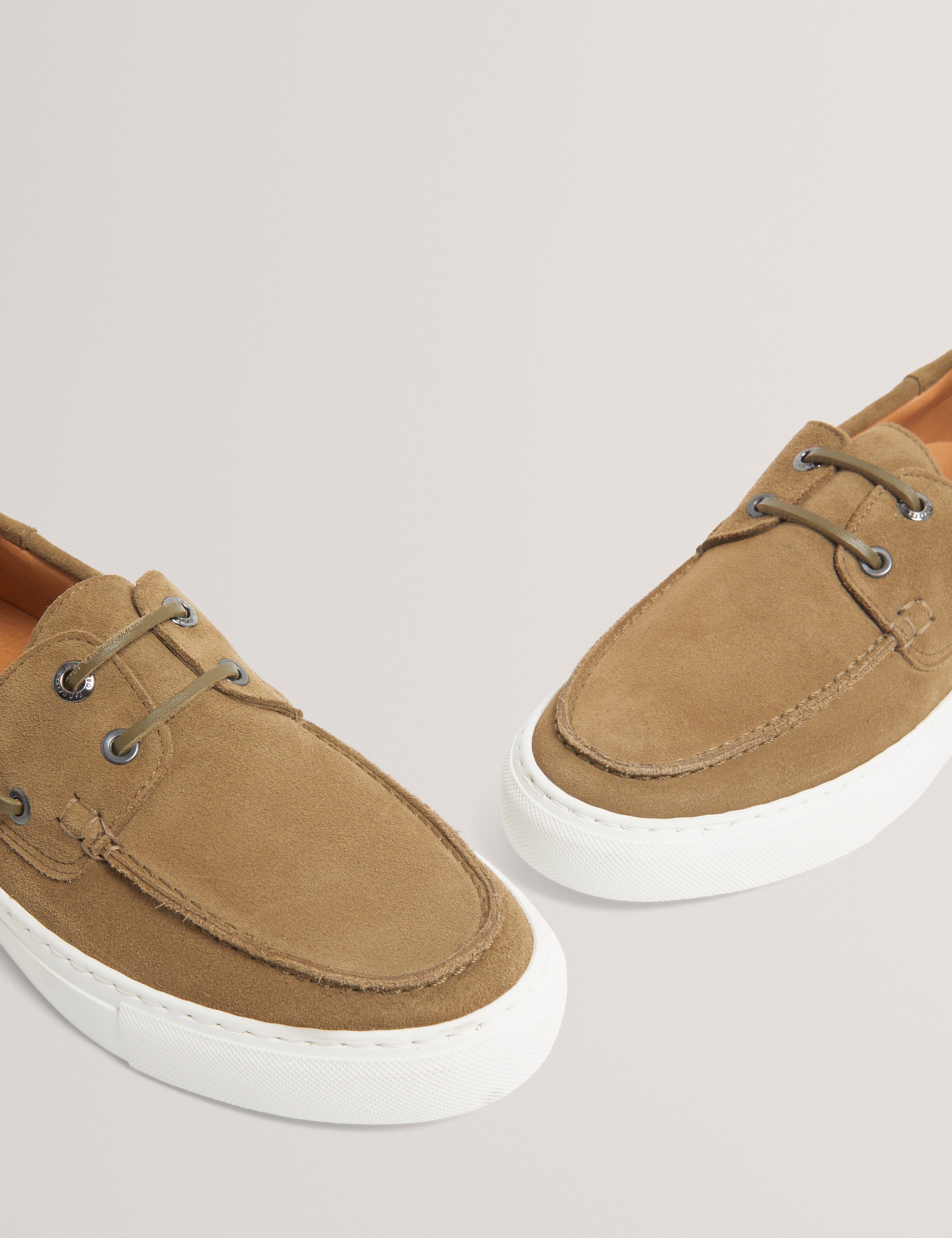 SHOE Bouden Suede Boat Shoe Khaki