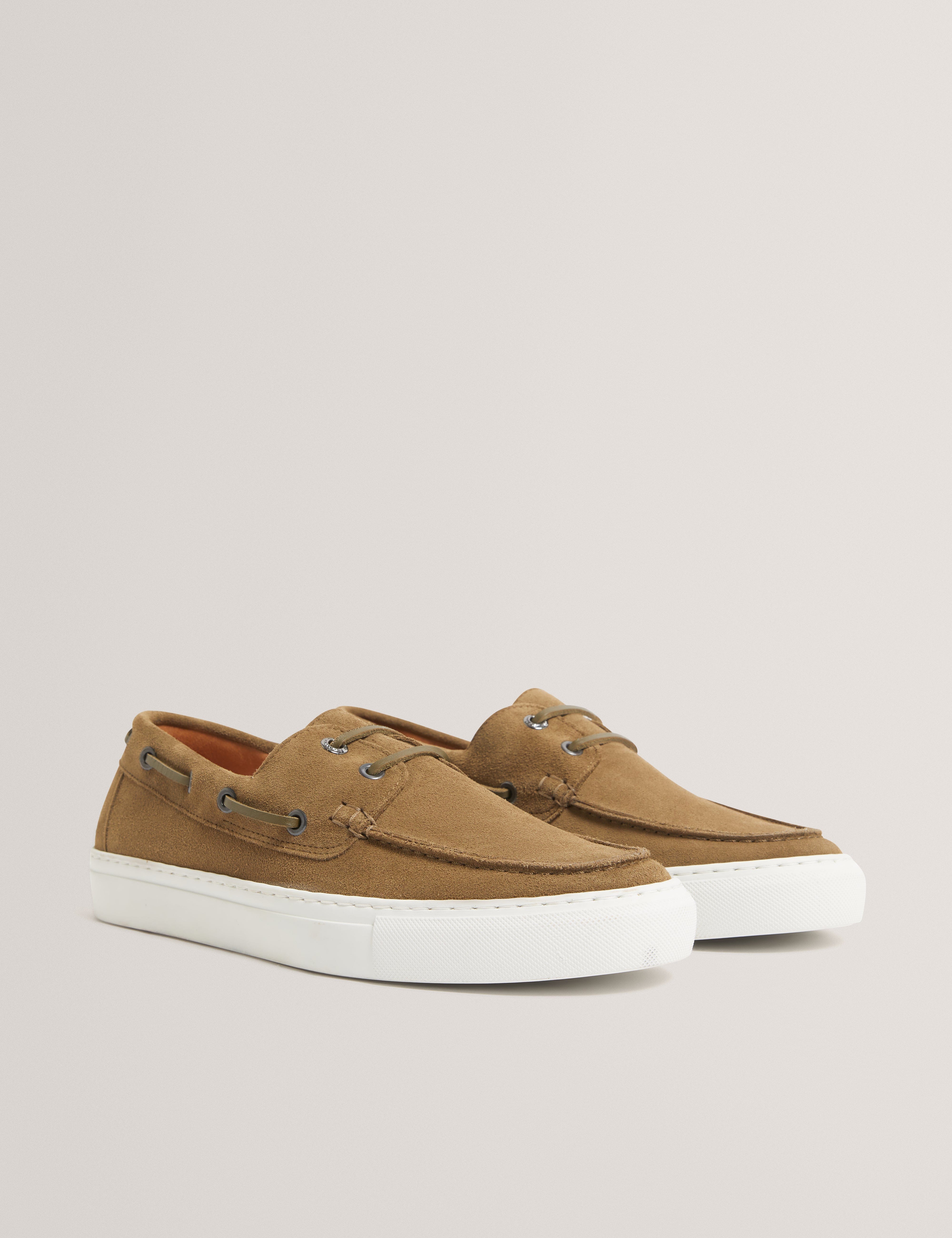 SHOE Bouden Suede Boat Shoe Khaki