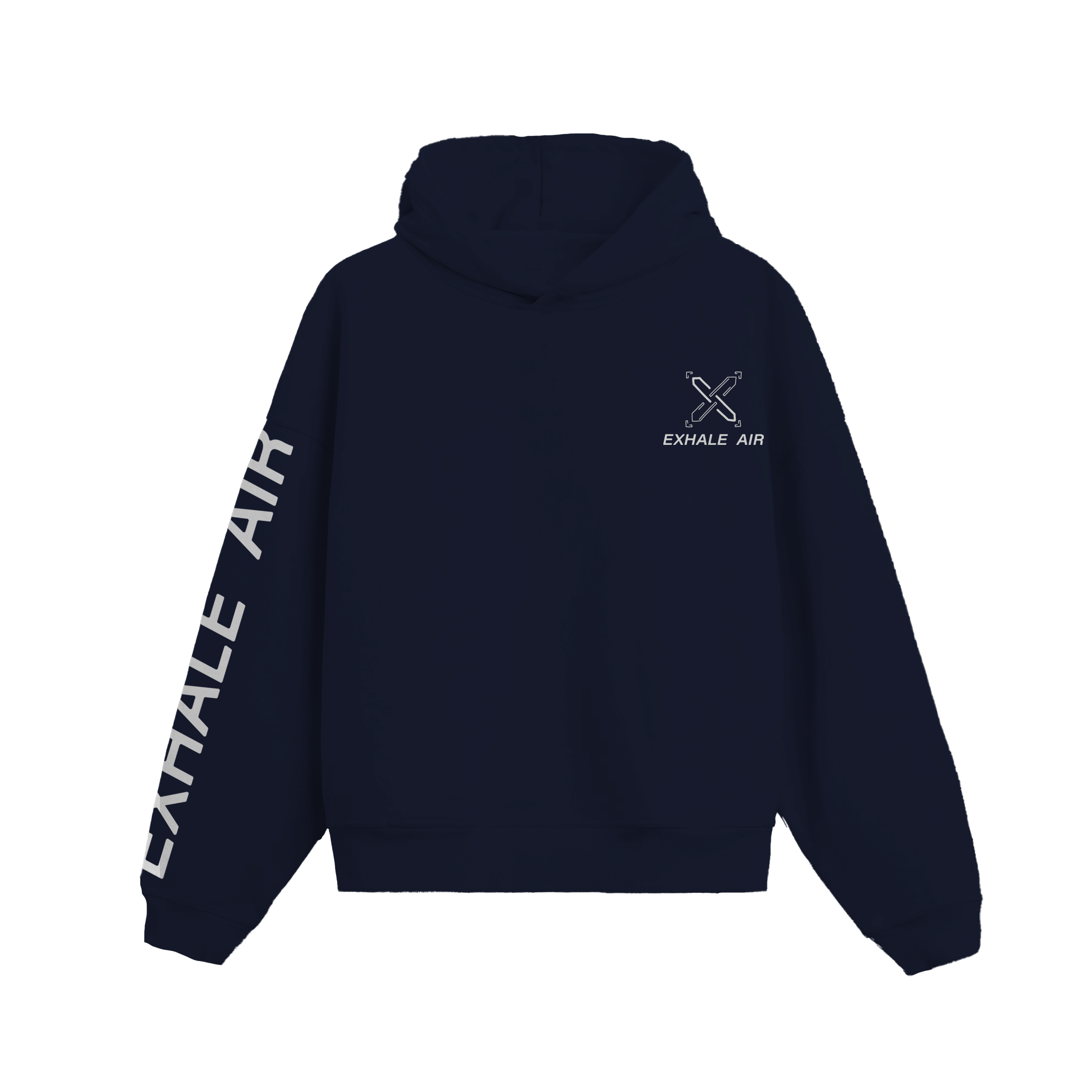 Exhale Label Oversized Hoodie Blue - Up In The Cloud