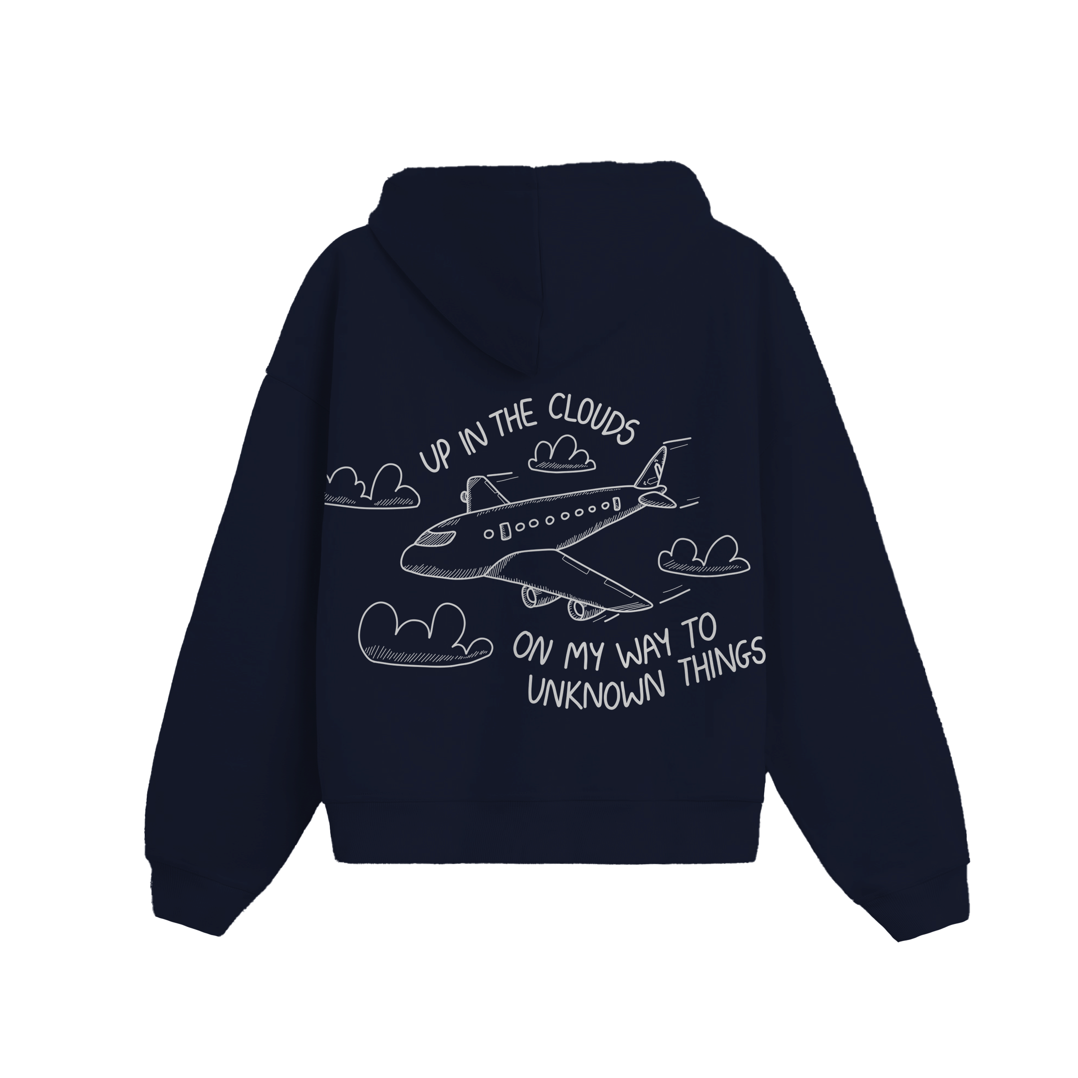 Exhale Label Oversized Hoodie Blue - Up In The Cloud