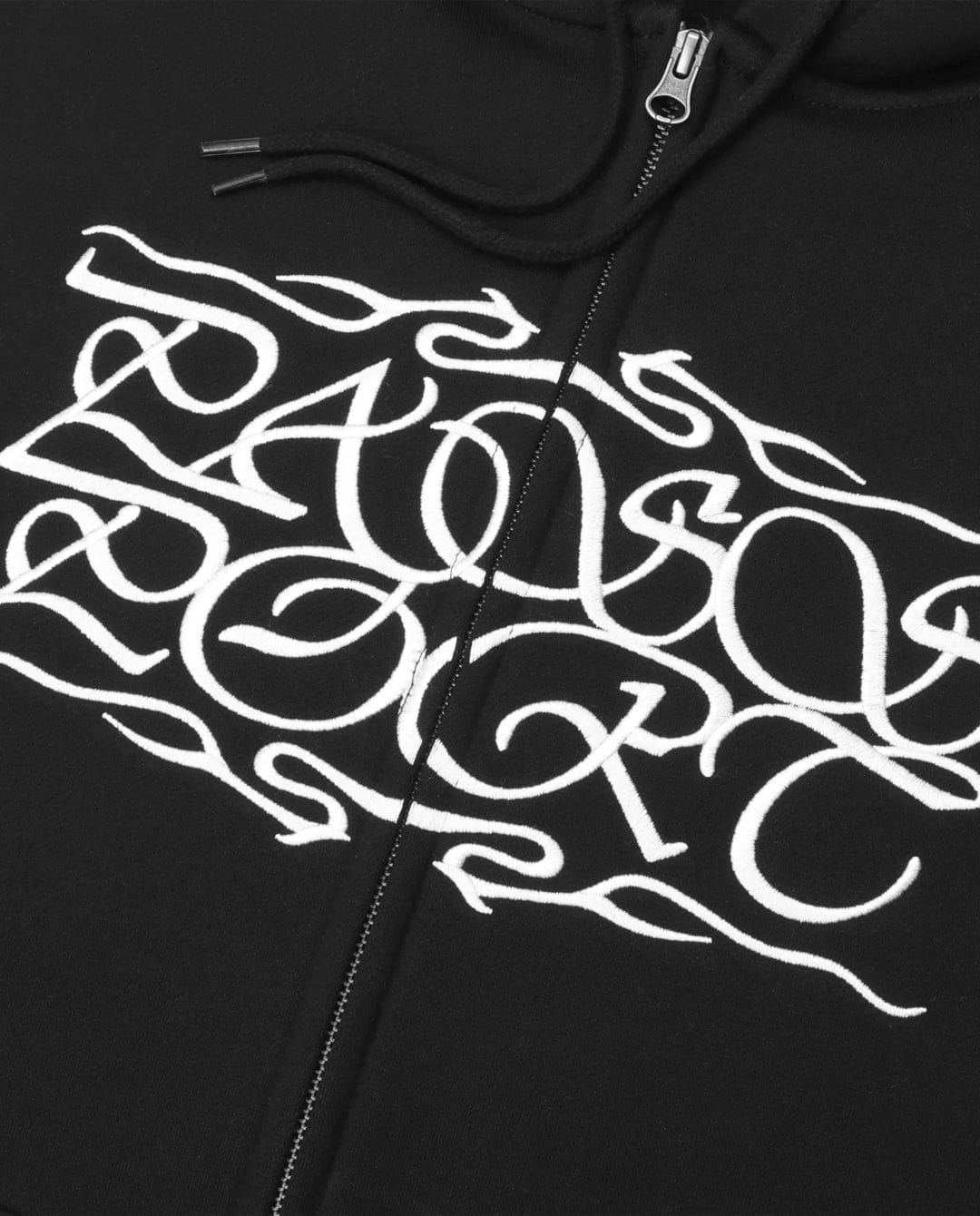 Passport - Calligraphy Zip - Thru Hoodie - Black