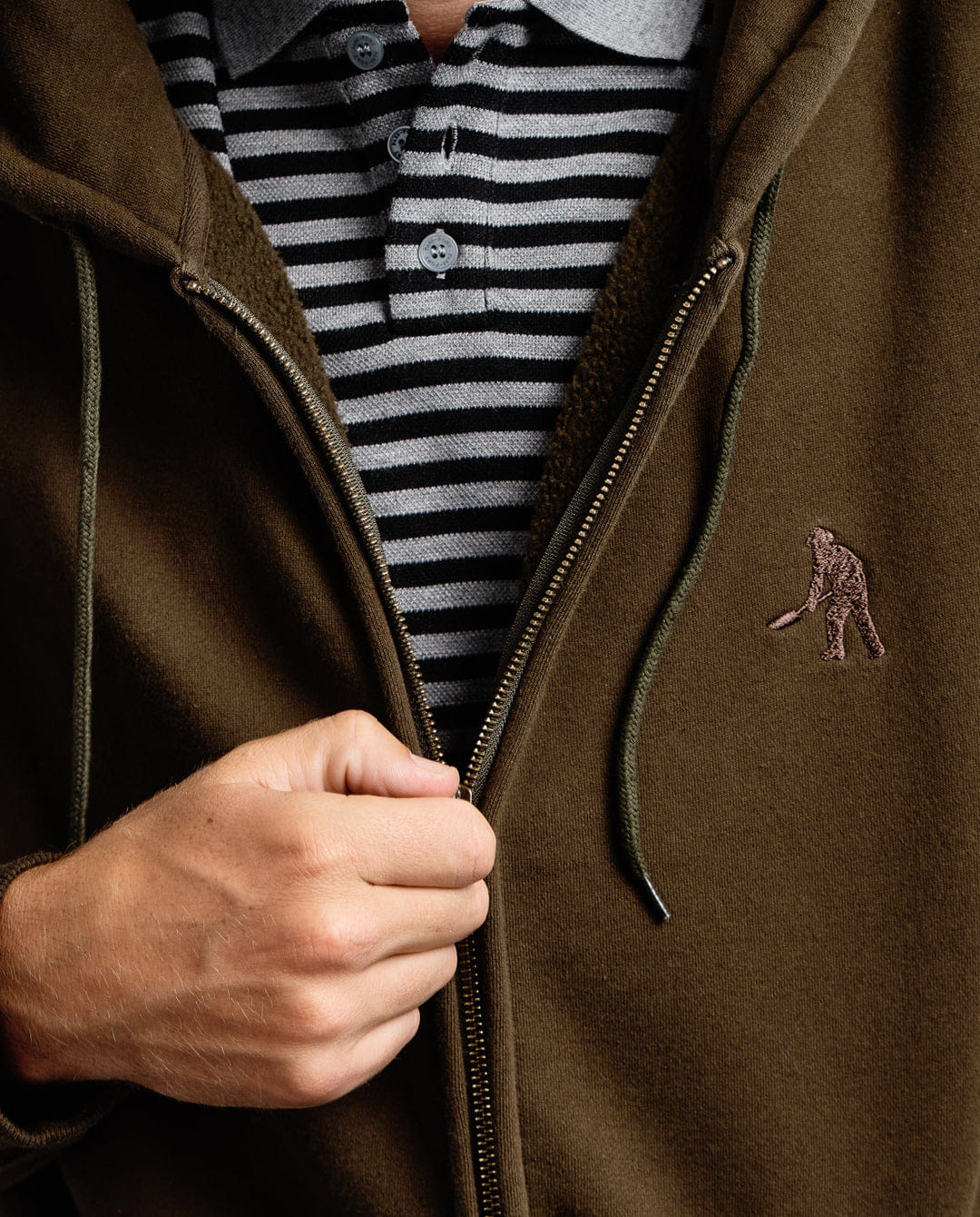 Passport - Workers Zip - Thru Hoodie - Dark Olive