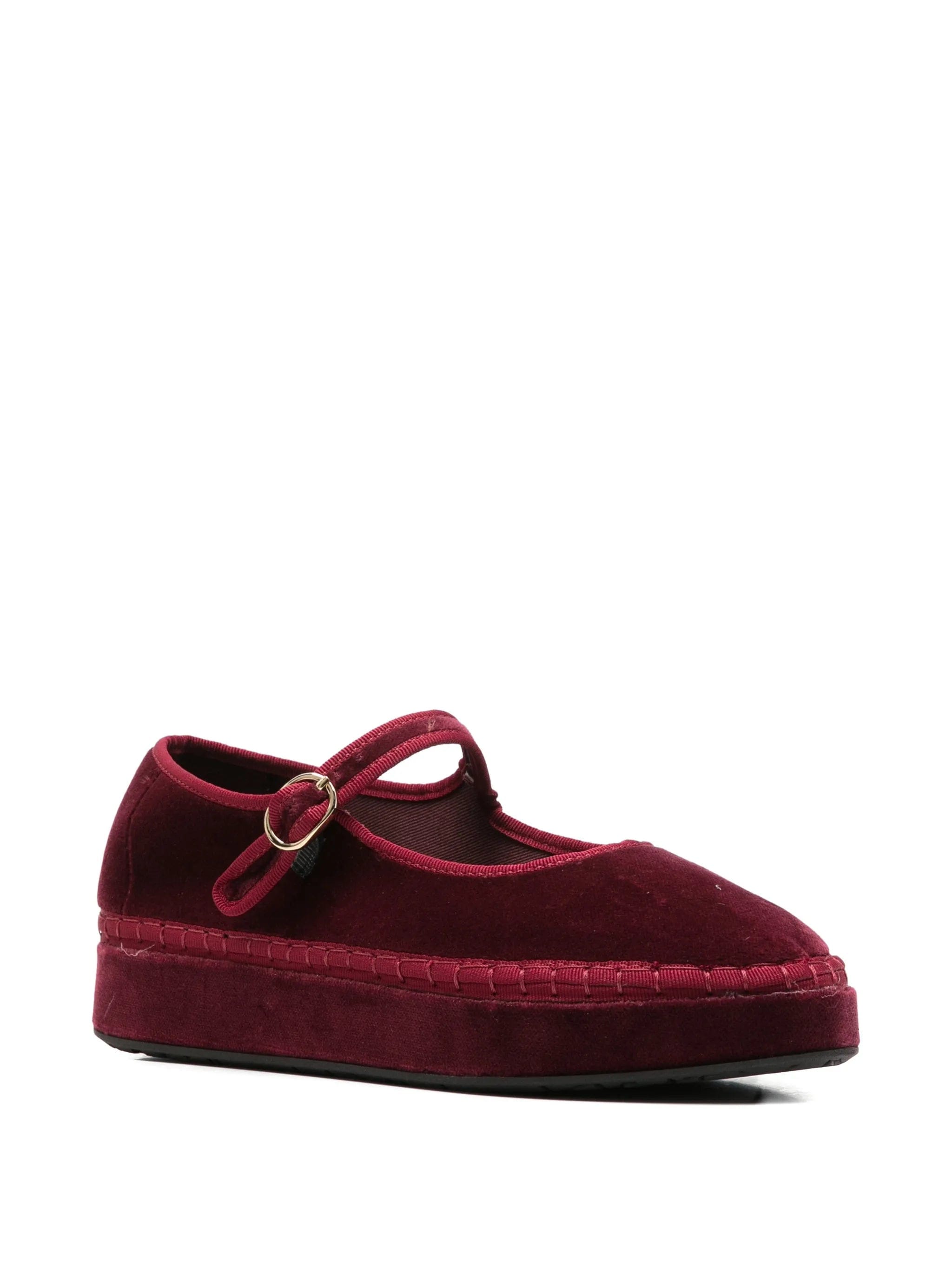 Flabelus Double Lucrecia velvet Mary Jane shoes