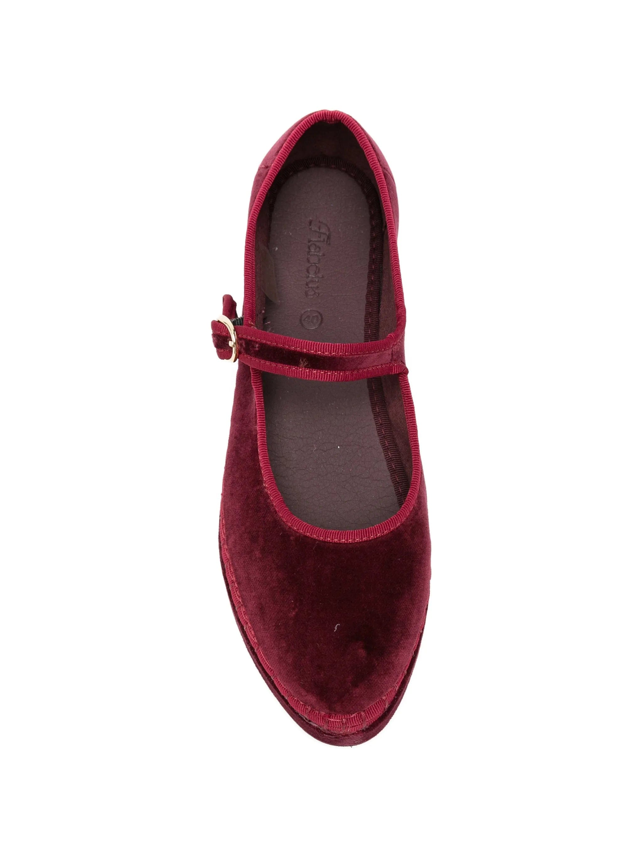 Flabelus Double Lucrecia velvet Mary Jane shoes