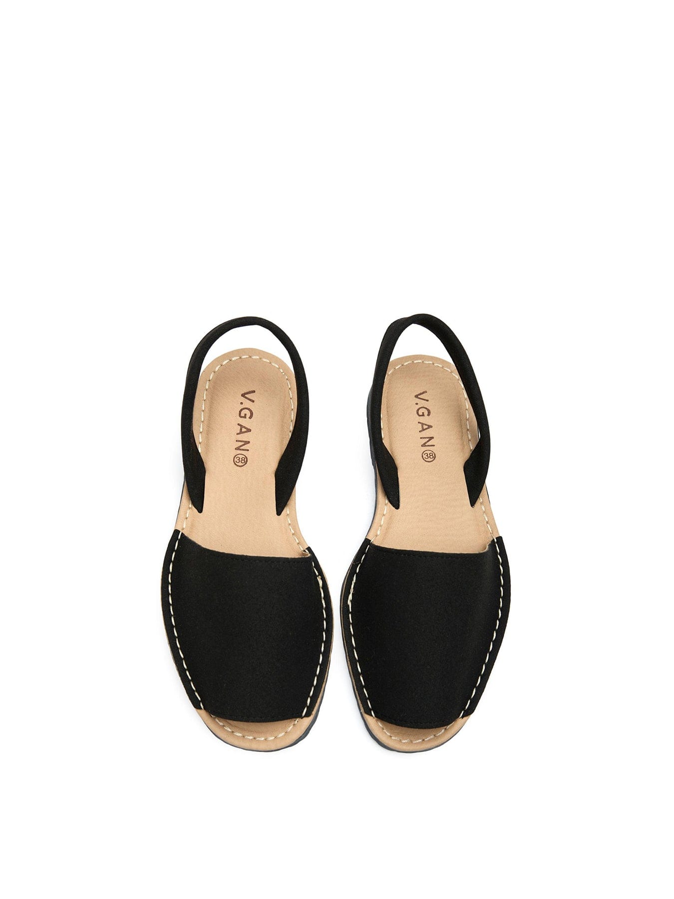 V.gan Rambu Vegan Menorcan Sandals Black