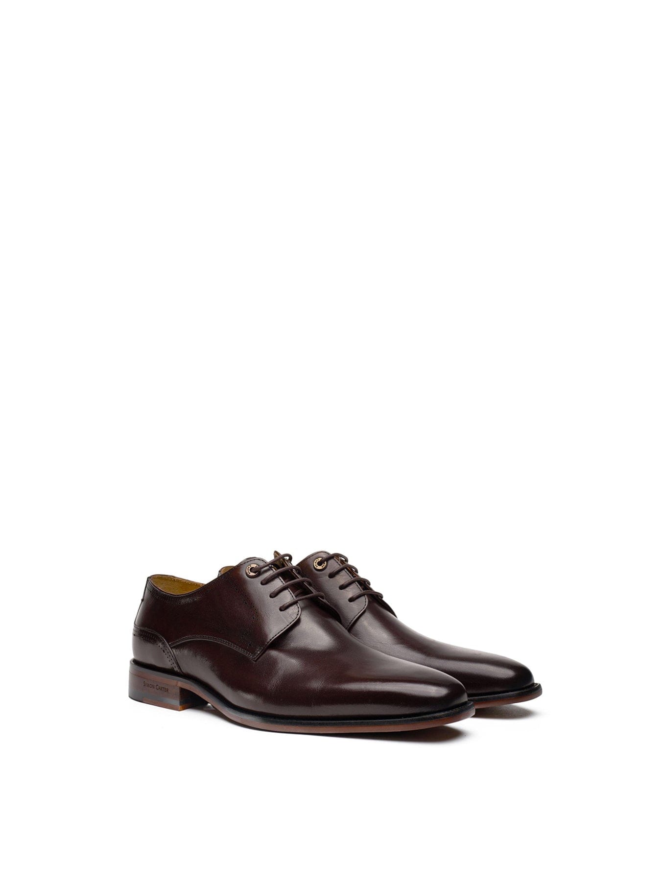 Simon Carter Warren Derby Leather Shoes Brown