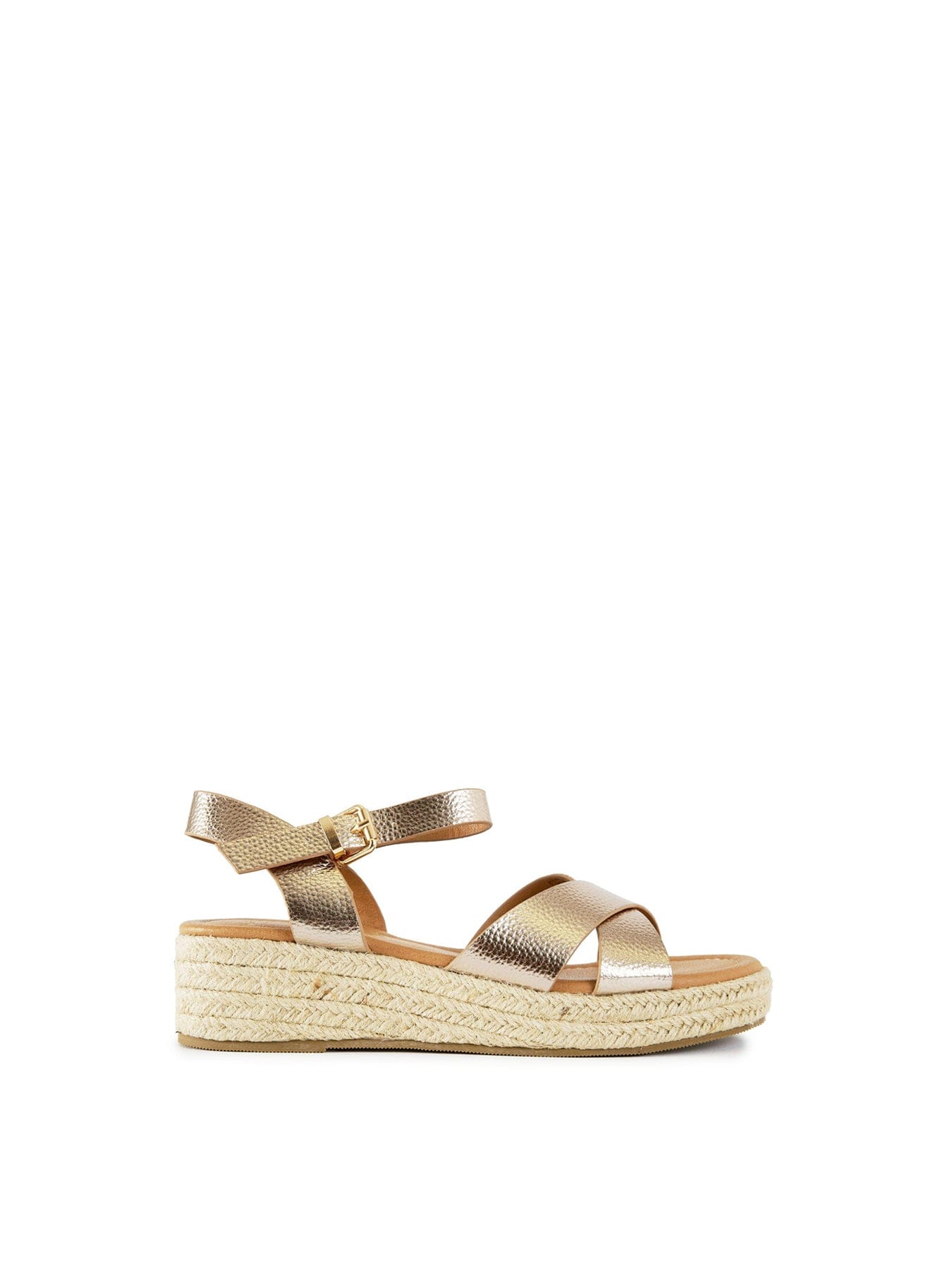 V.gan Pekoe Espadrille Wedge Sandals Gold