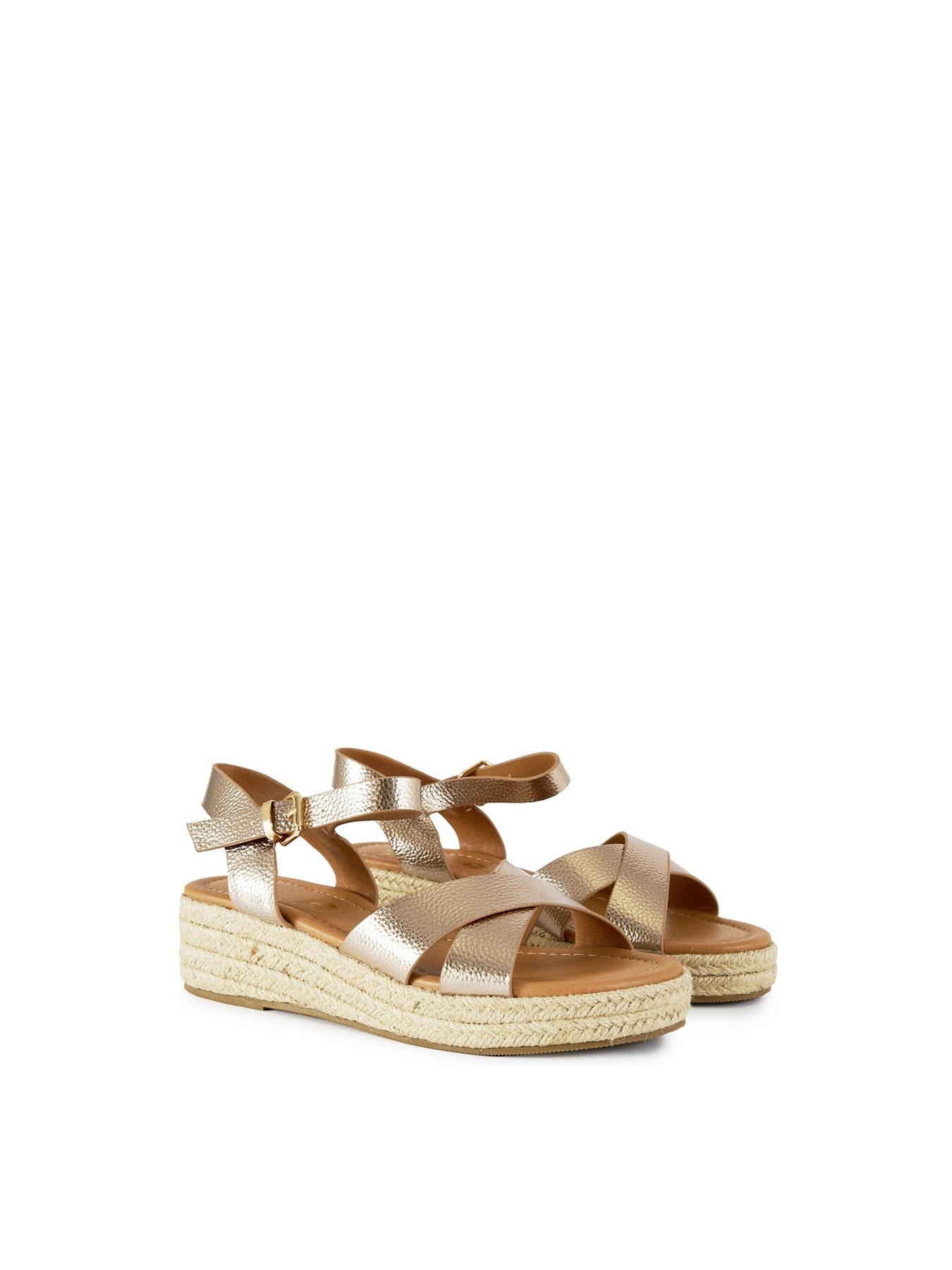 V.gan Pekoe Espadrille Wedge Sandals Gold