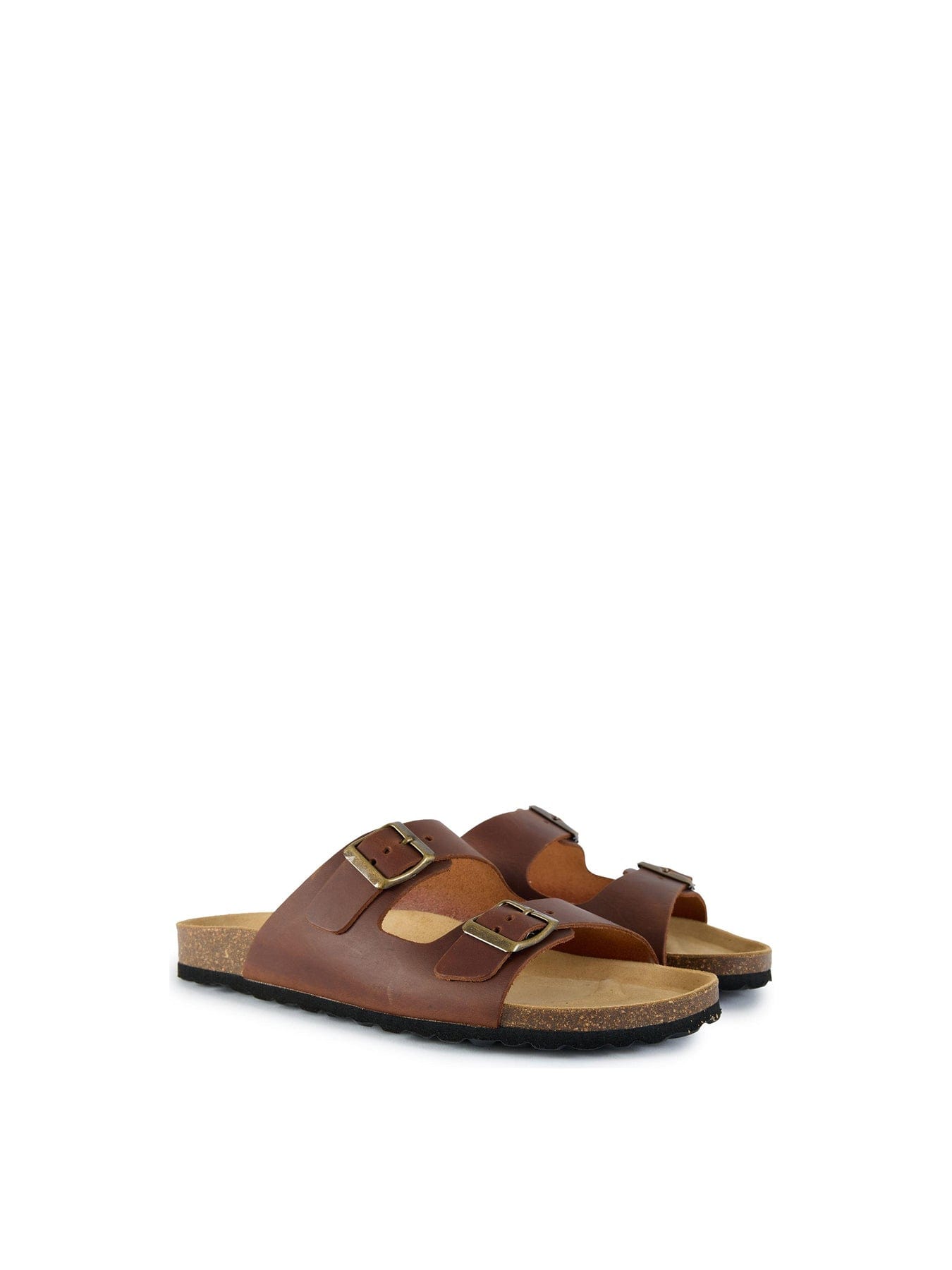 Sole Ldn Nash Footbed Leather Sandals Tan